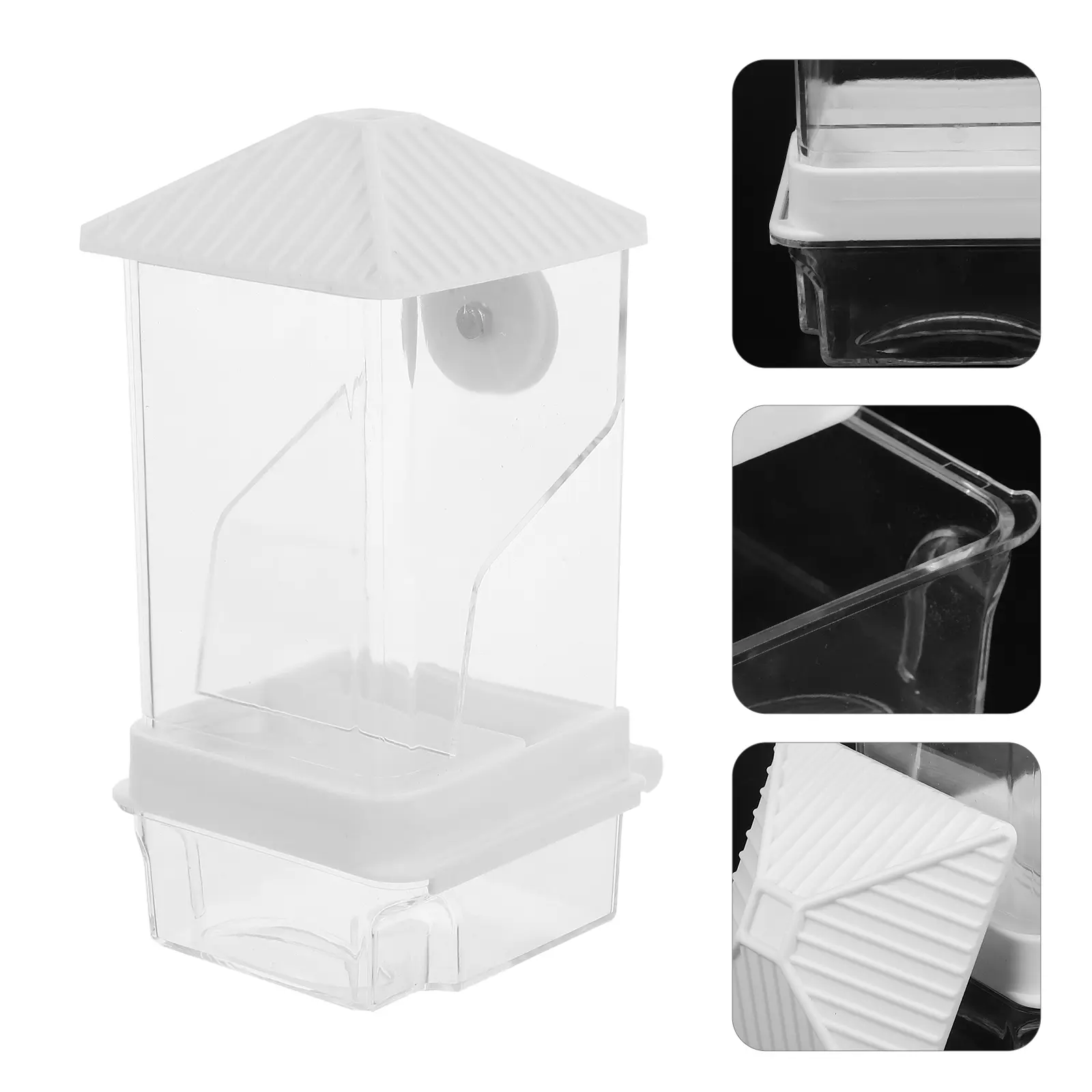 Automatic Bird Feeder Green Plastic Cage Cups for Chickens Birds Splashproof Parrot Dishes Easy Budgie Lovebird Food Box Sturdy