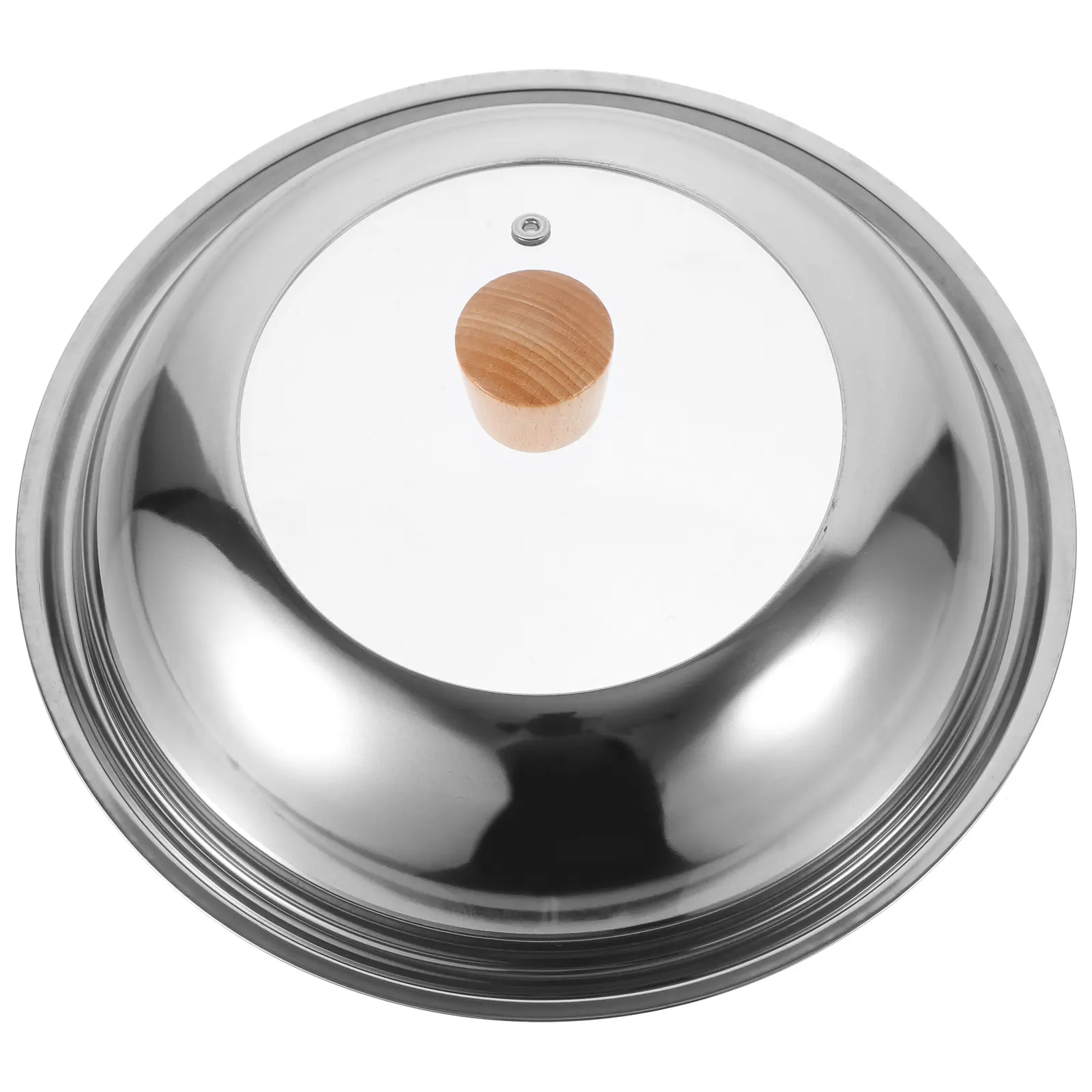 Tempered Glass Lid 30cm Stainless Steel Pan Cover Universal Pot Lids for Cooking Easy Clean Visual Design Anti Scald