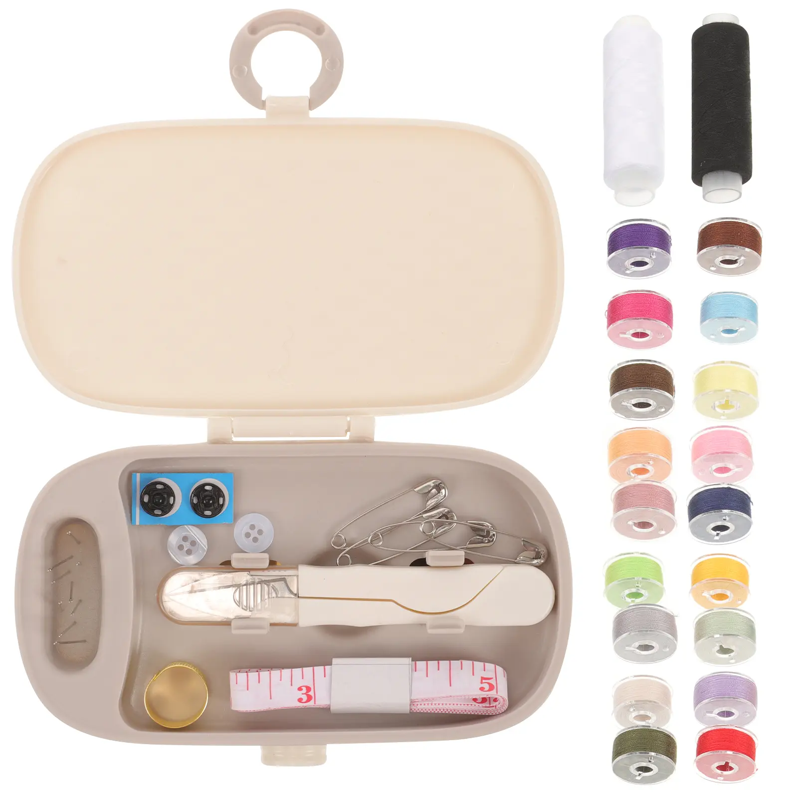 Sewing Storage Box White Gray Needle Thread Kit Portable Embroidery Tool Compact Household Accessories ganizer