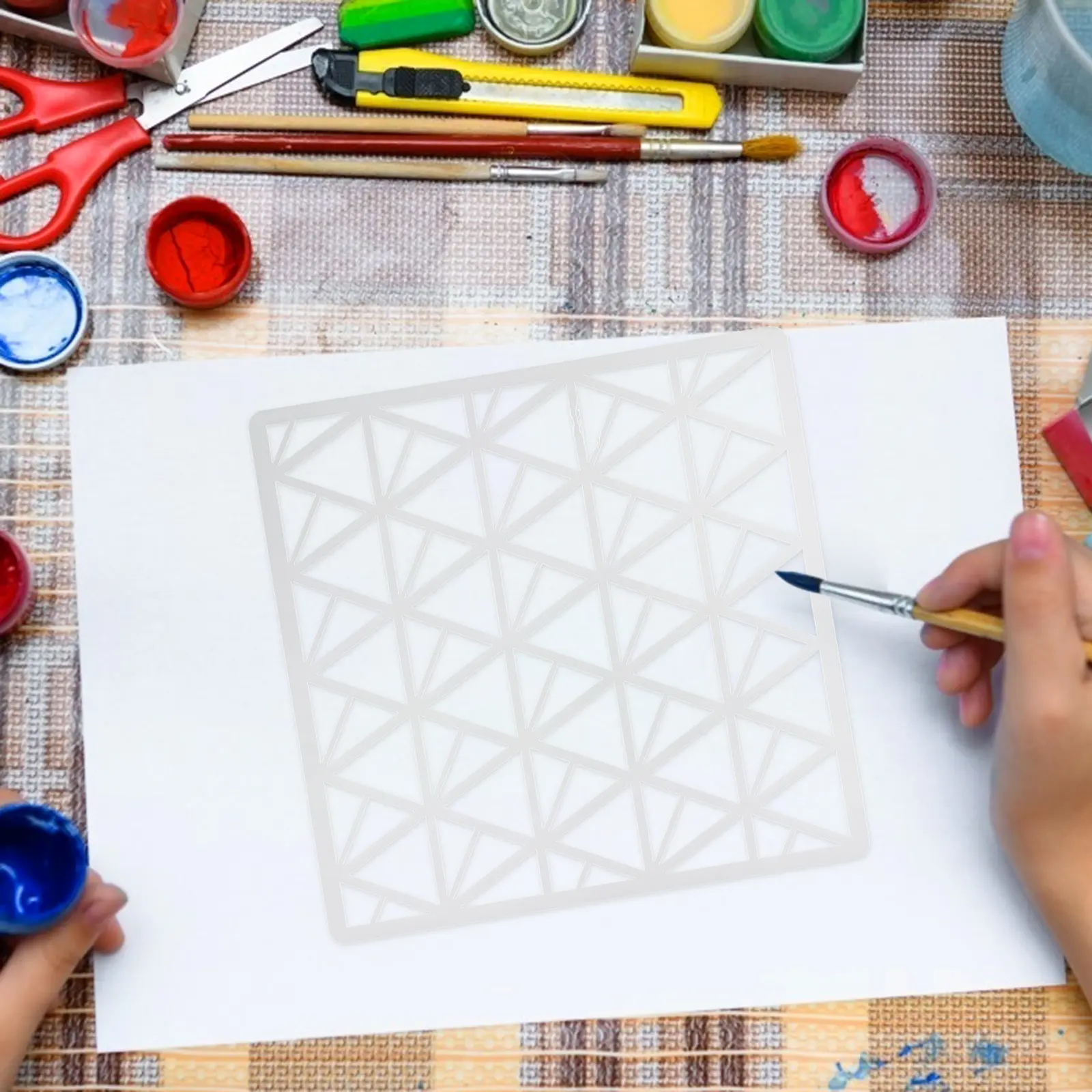 9pcs Painting Template Stencils Craft Reusable Drawing Mold Plastic Beautiful Hollow Patterns Washable Durable Easy Clean Safe