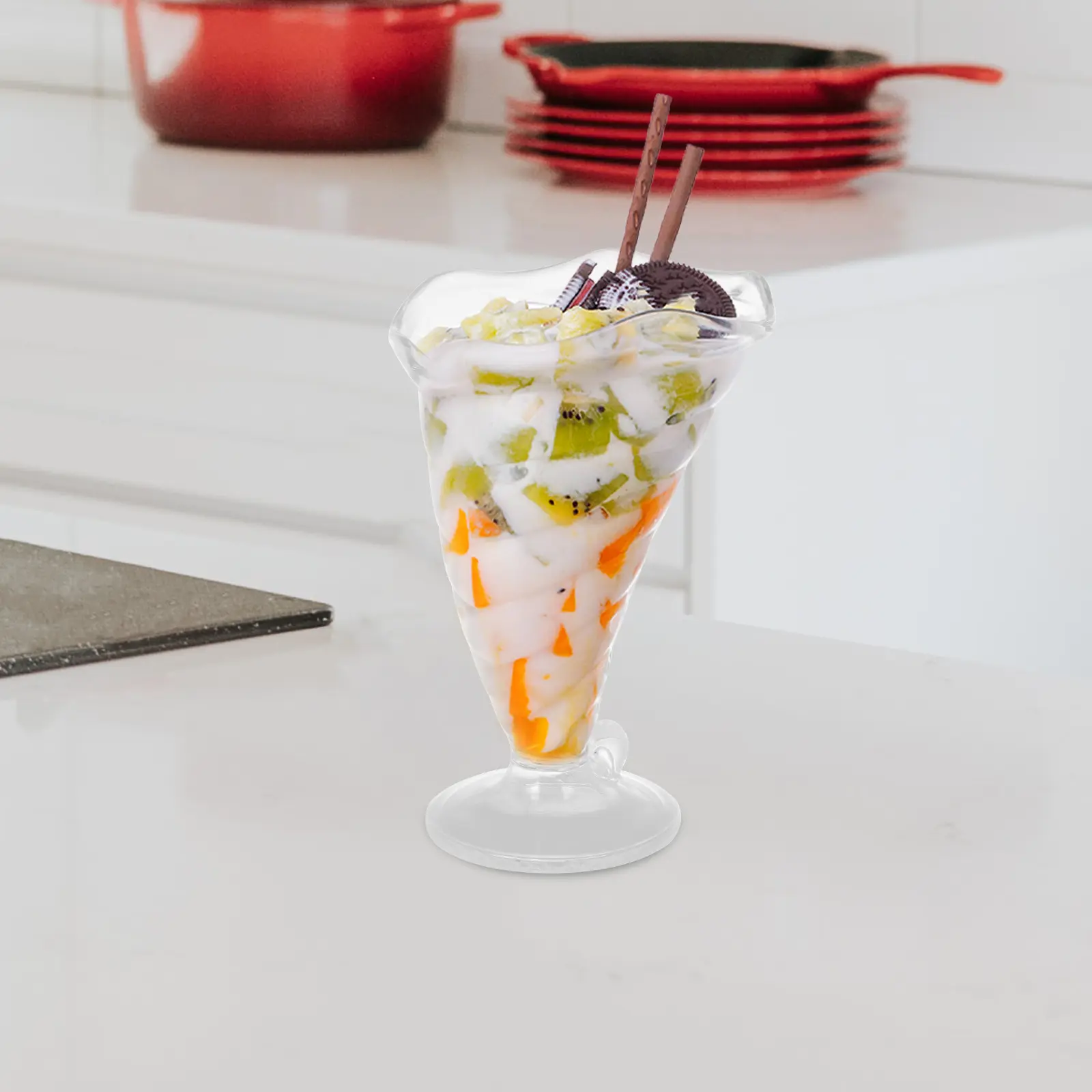 Transparent Beverage Cups Clear Ice Cream Dessert Containers Party Drink Drinking Cup Kitchen Disposable Barware