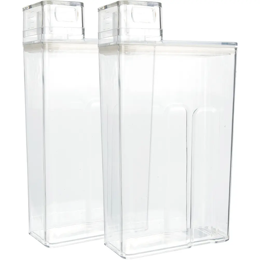 2Pcs Laundry Detergent Storage Box Transparent Large Capacity Refillable Soap Dispenser Bucket Laundry Room Containers