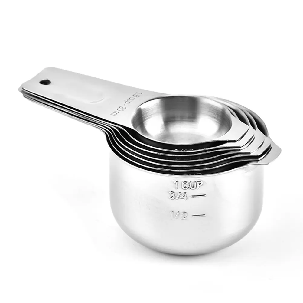 7pcs StainlessSteel MeasuringSpoonsSet 7Sizes DryLiquid KitchenBaking MeasuringCups Spoon NestableStackable Storage