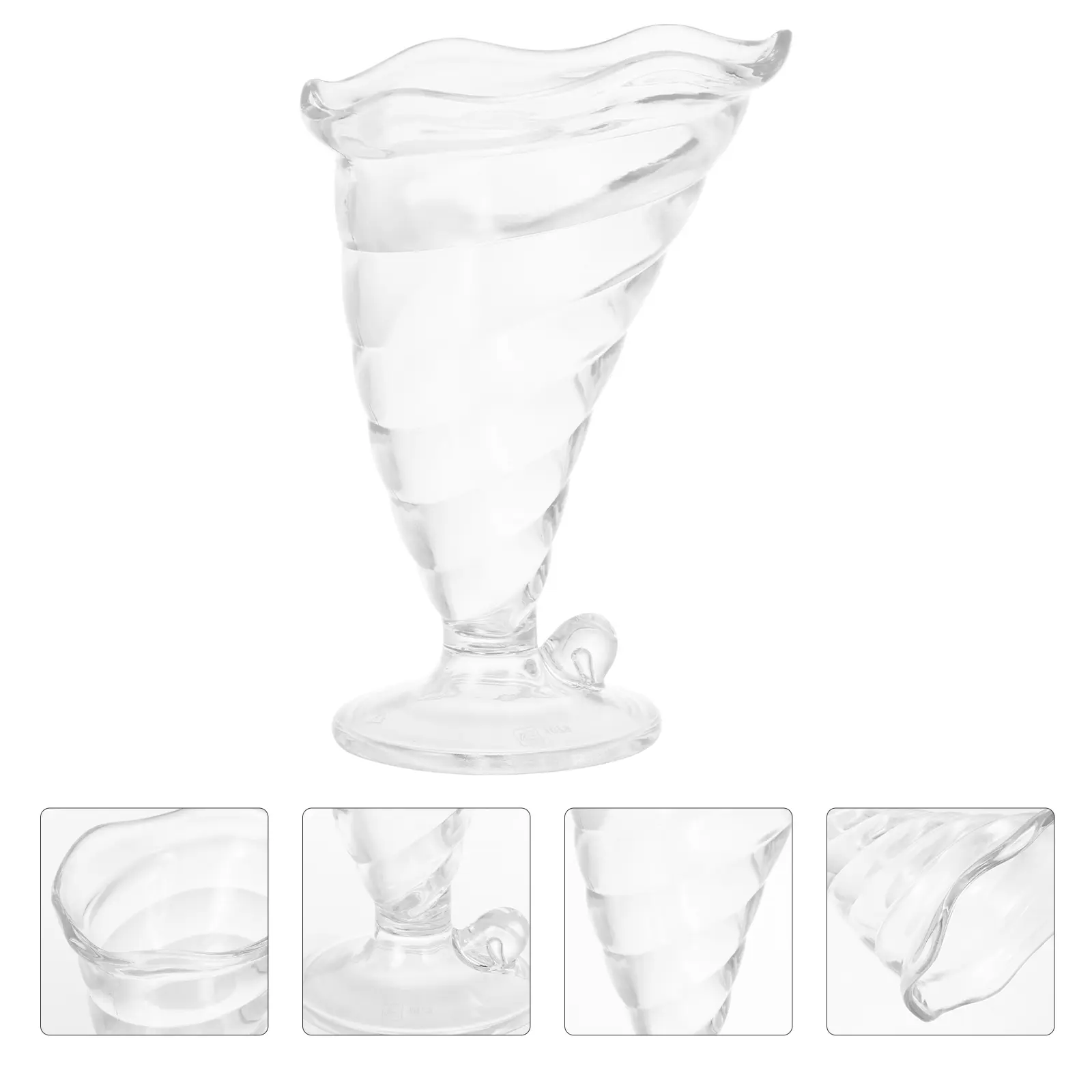 Transparent Beverage Cups Clear Ice Cream Dessert Containers Party Drink Drinking Cup Kitchen Disposable Barware