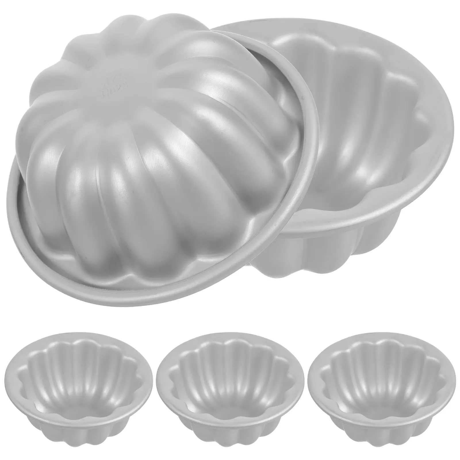 5pcs Mini Flower Cake Mold Non-Stick Aluminum Baking Pan Clean Heat Resistant For Pudding Tart Cupcake