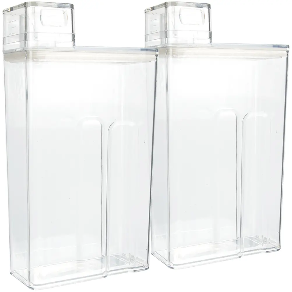 2Pcs Laundry Detergent Storage Box Transparent Large Capacity Refillable Soap Dispenser Bucket Laundry Room Containers