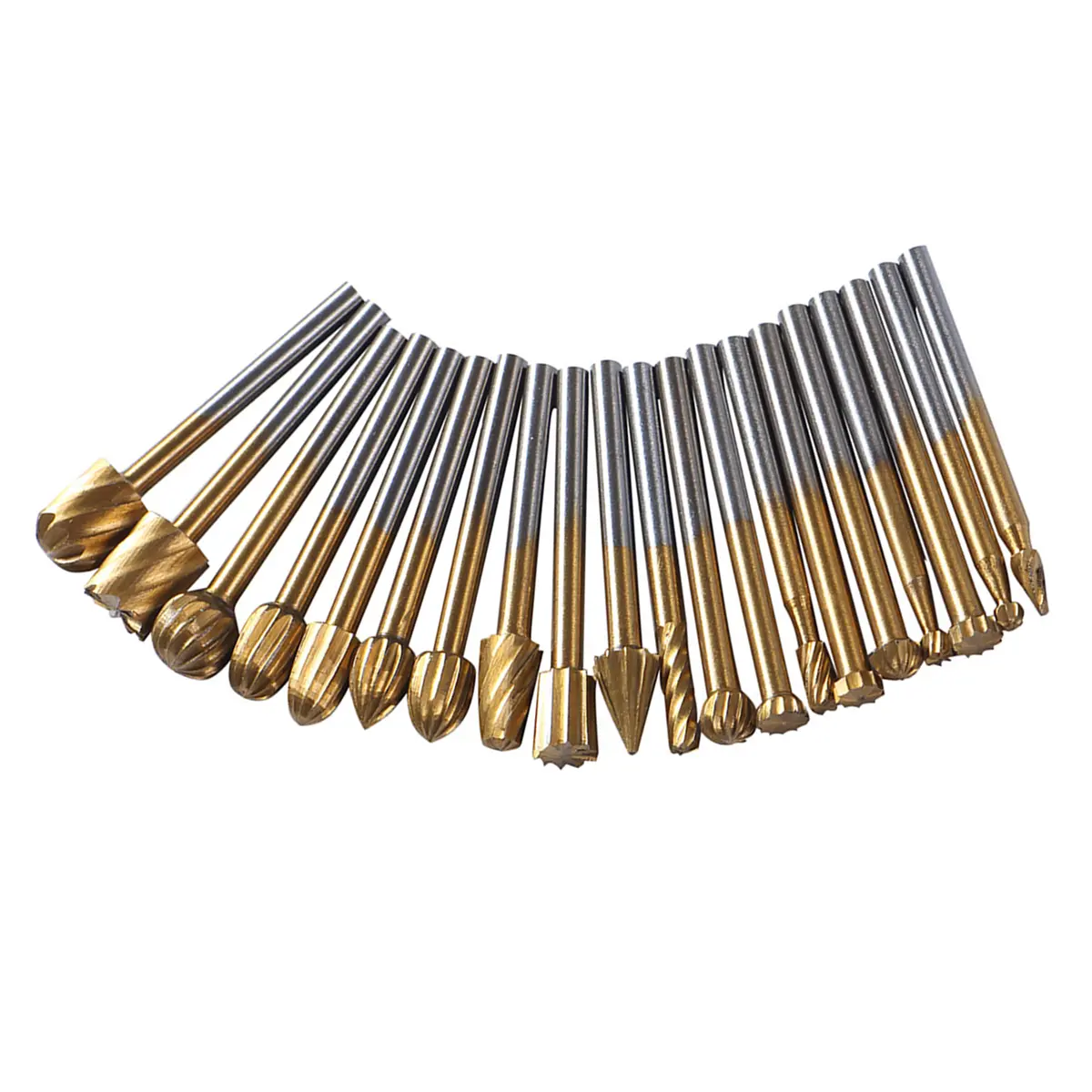 20 Pcs High Carbon Steel Routing Router Bits Burr Rotary Tools Suit Woodworking Carving Engraving Drilling Rotary Tools
