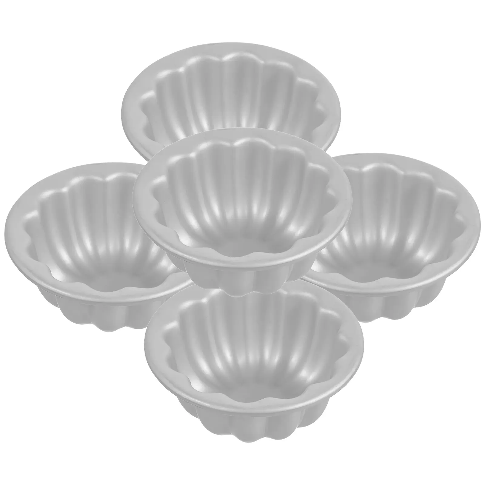 5pcs Mini Flower Cake Mold Non-Stick Aluminum Baking Pan Clean Heat Resistant For Pudding Tart Cupcake