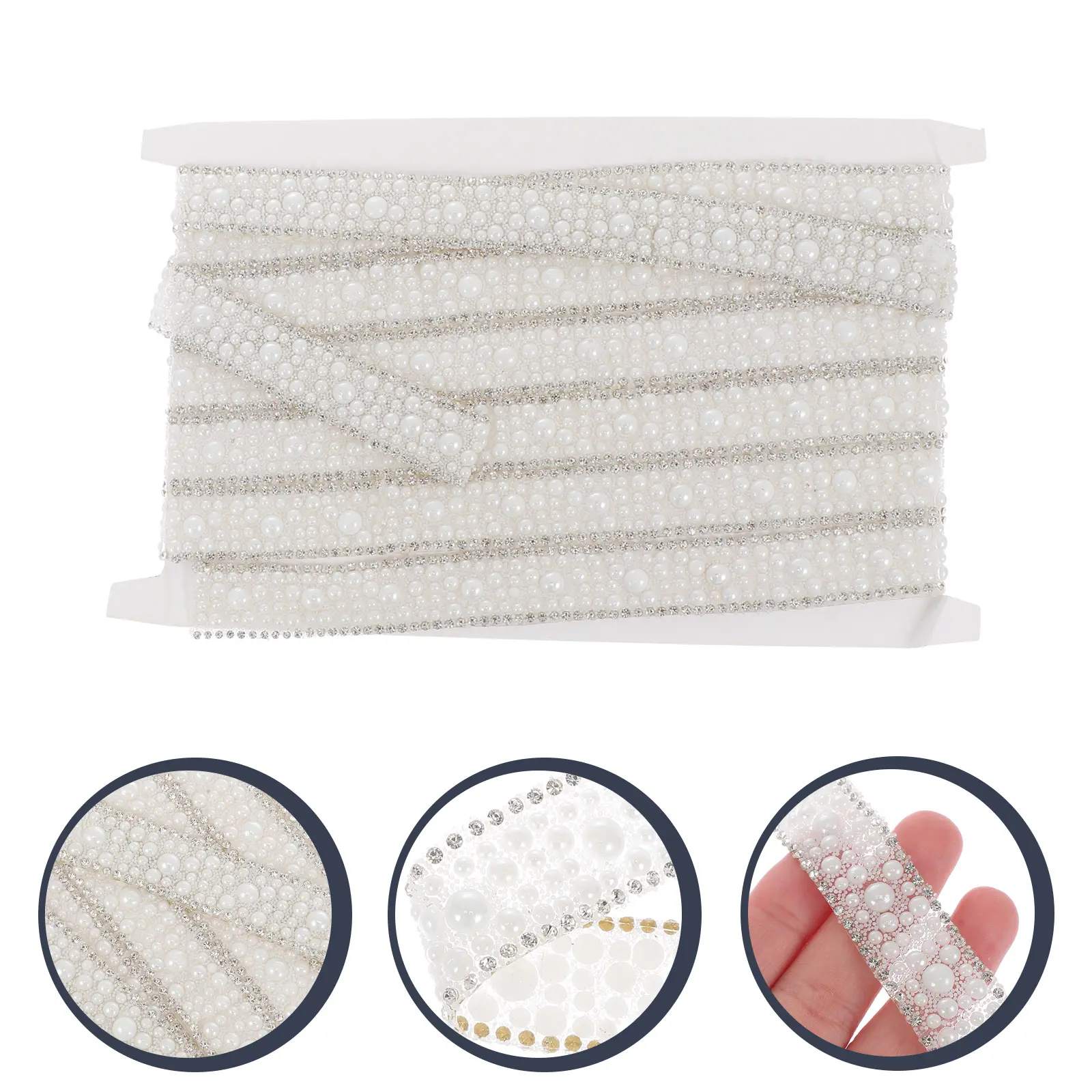 Pearl Chain Resin Webbing 3M Self Adhesive Sparkling Tape DIY Craft Jewelry Making Lightweight Portable Birthday Gift