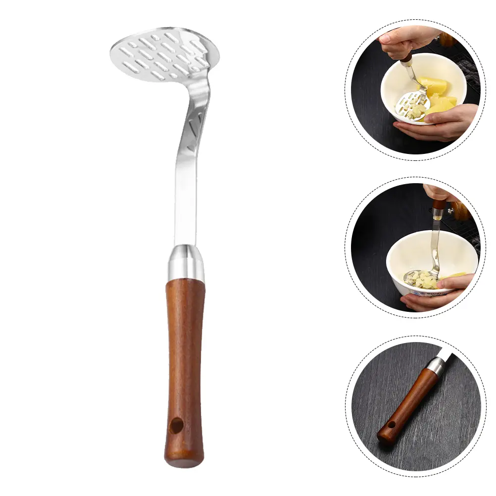 Mini Mud Press Potato Masher Stainless Steel Household Veggie Smasher Practical Kitchen Tool Gadgets Fruit Presser Easy Grip