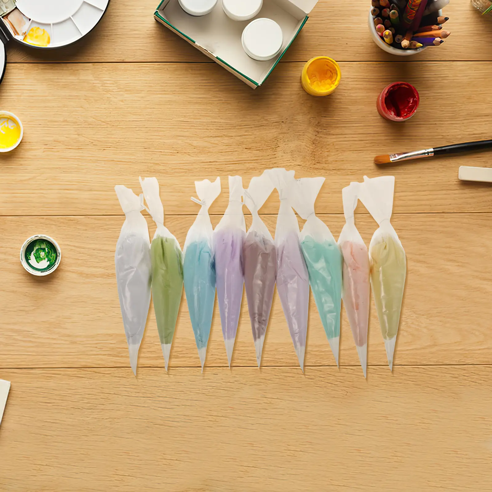 9pcs Cream Glue DIY Phone Case Making Crafts Decor Accessories Kit Green Color Trimming Clay Resin Art Supplies