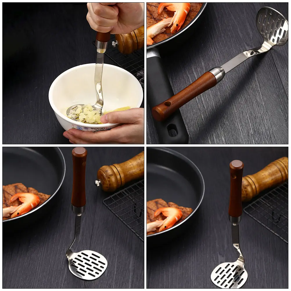 Mini Mud Press Potato Masher Stainless Steel Household Veggie Smasher Practical Kitchen Tool Gadgets Fruit Presser Easy Grip