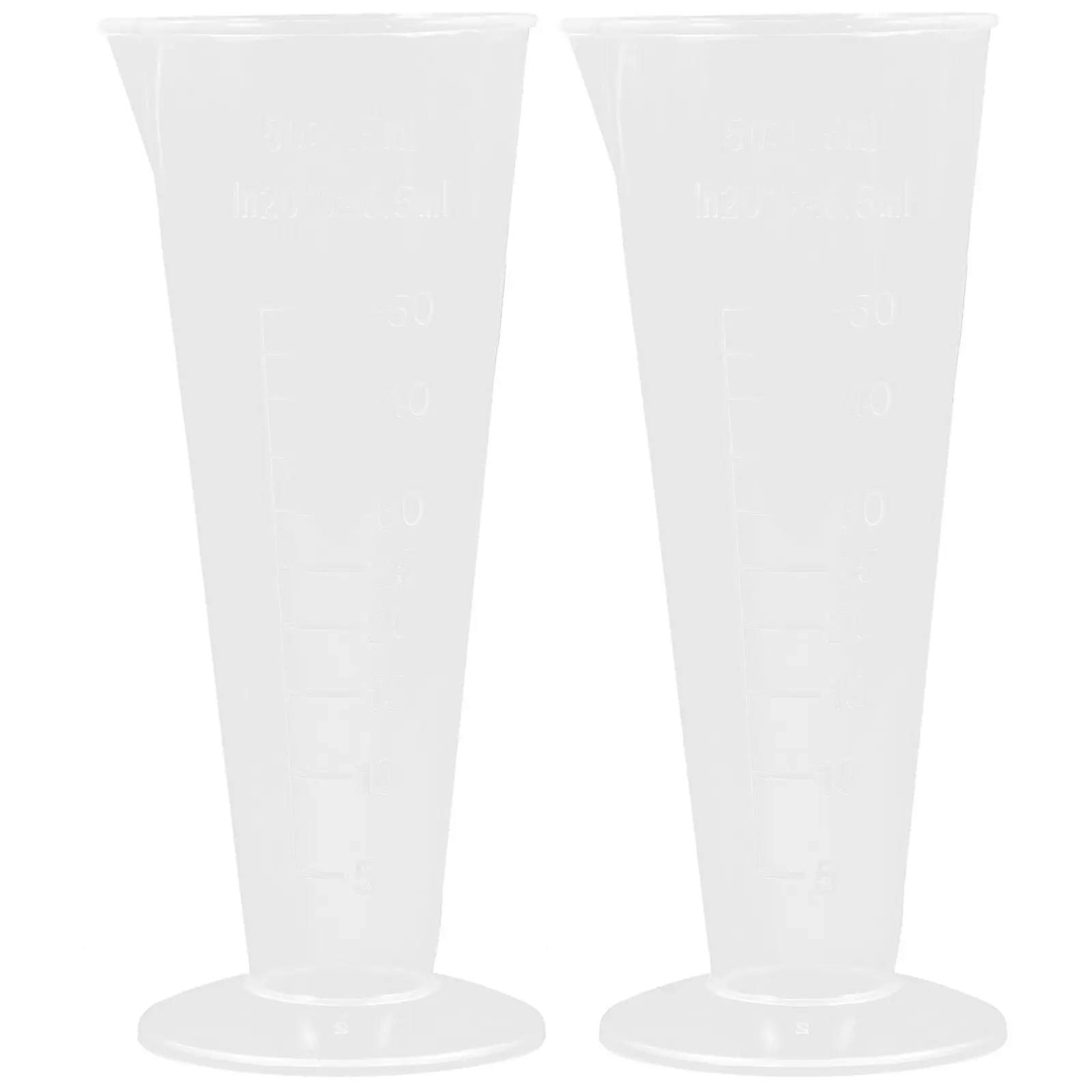 2pcs Plastic Cups 50ml Cone Graduated for Baking Kitchen Liquid Mixing Plastic Measuring Cup Easy Comfortable Practical