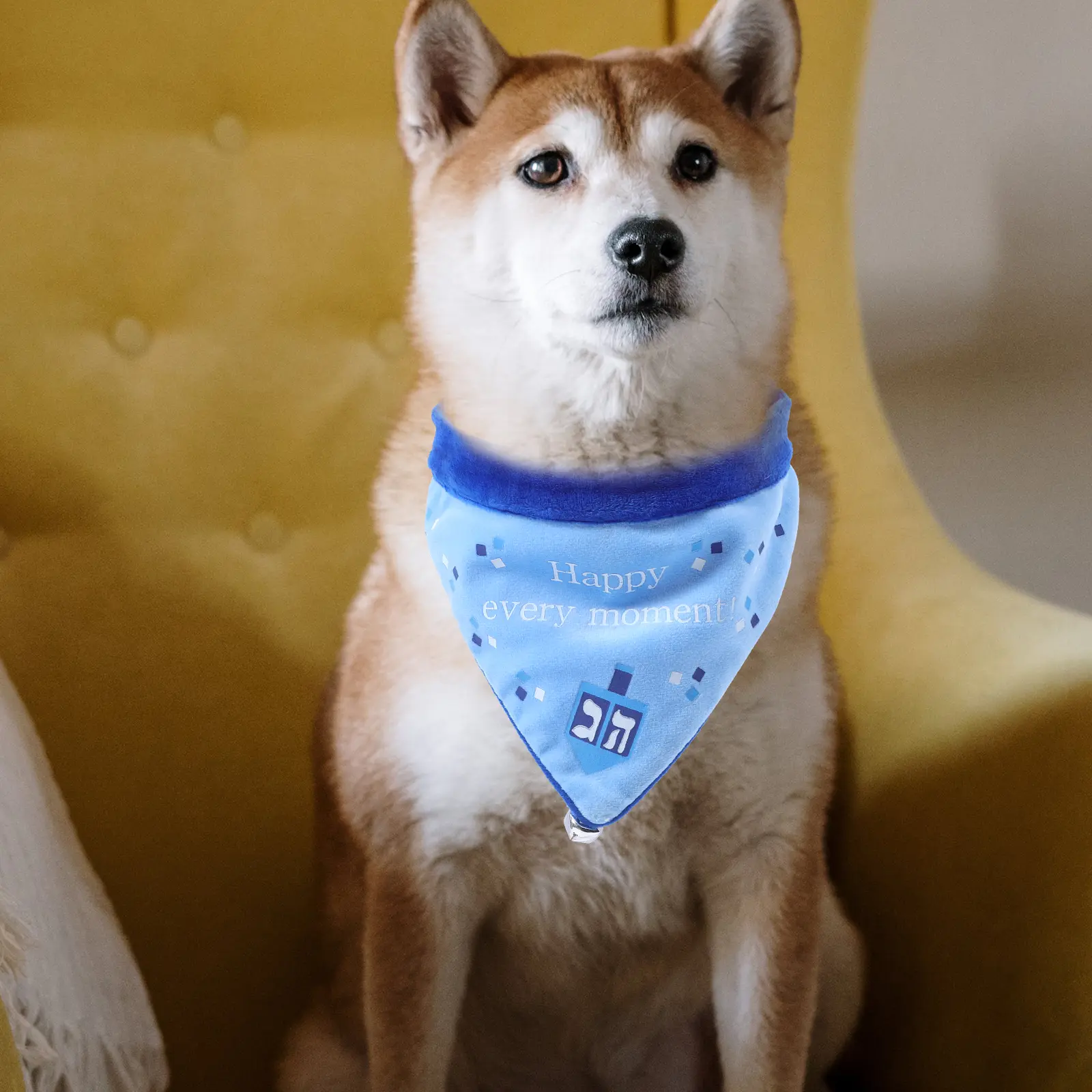 Happy Hanukkah Dog Bib Collar Spit Towel Puppy Scarf Triangle Party Supplies Festive Accessories Holiday