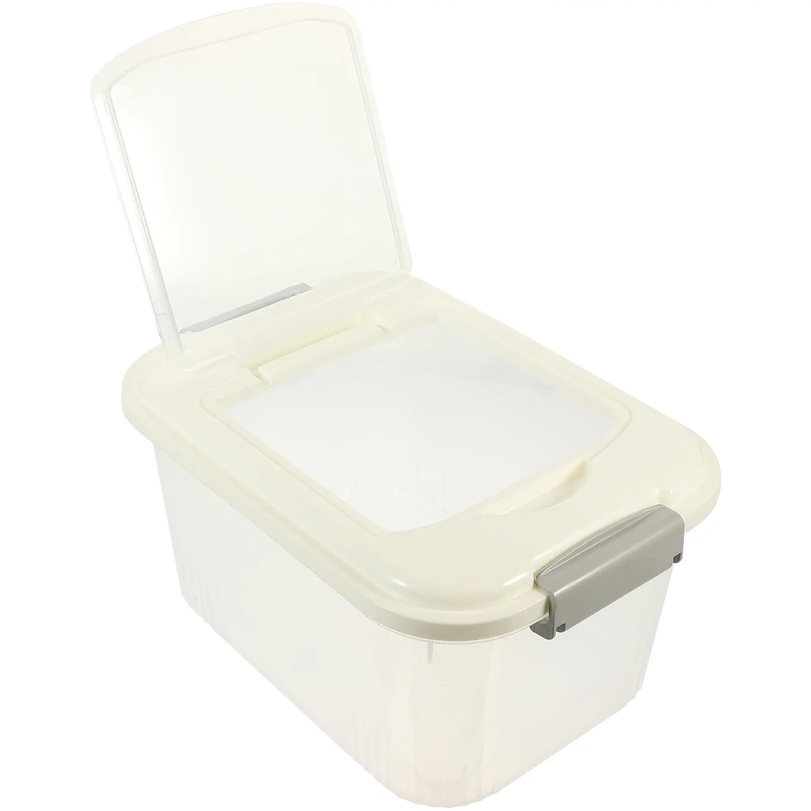 Transparent Rice Bucket Large Capacity PP Food Grade Airtight Storage Container For Kitchen Flour Soybeans Cereal Box