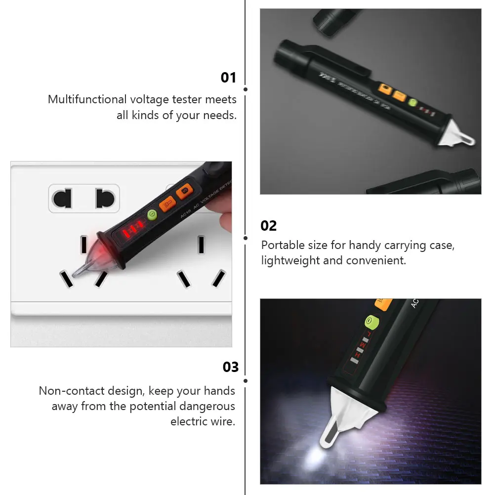 Noncontact Inductive Test Pen Multifunctional Voltage Tester Electrician Tool Flashlight Design Non Contact Electricity Tester