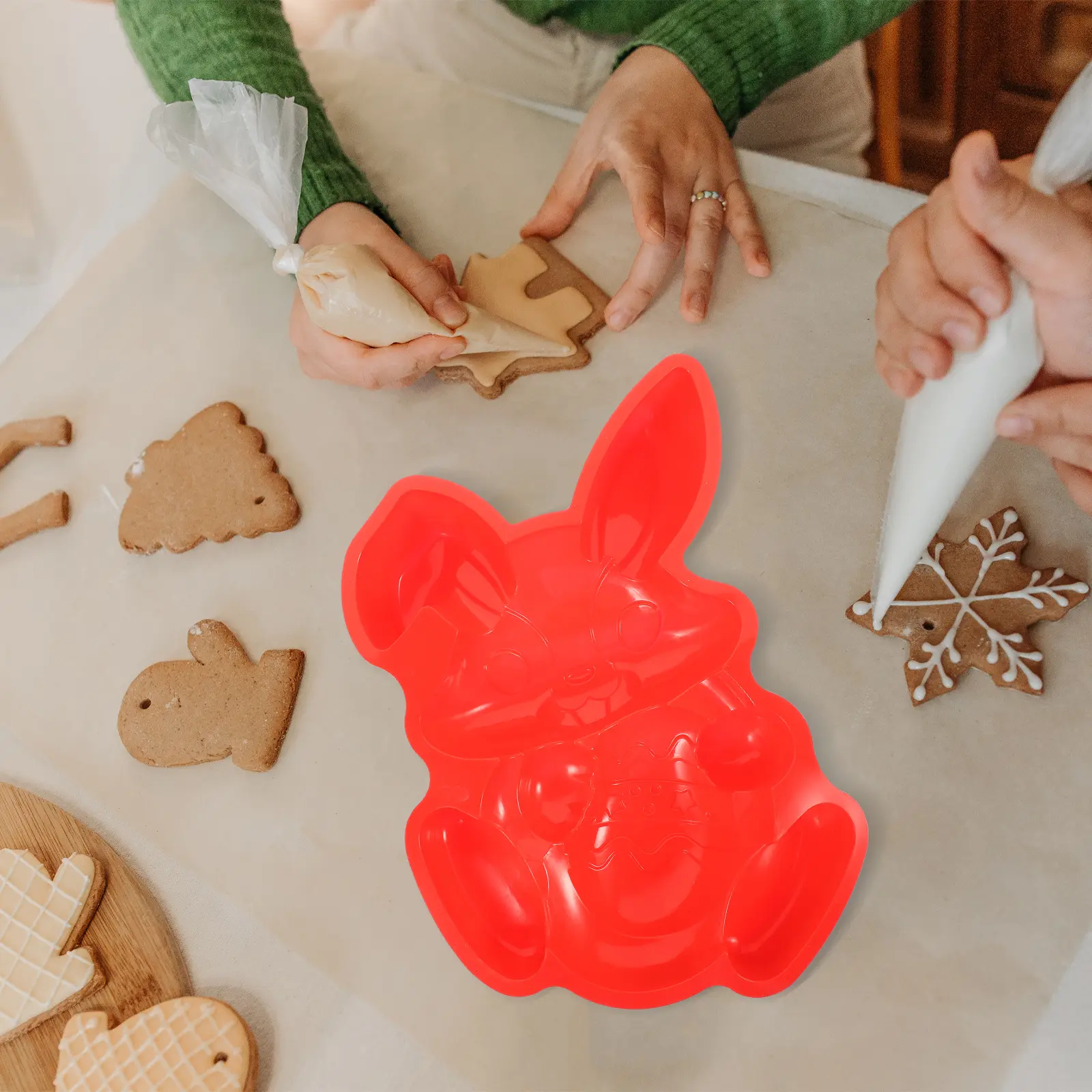 Silicone Easter Egg Fondant Cake Mould Mold Fondant Chocolate Cake Baking Tool Nonstick Easy Demold Homemade Candy Kitchen