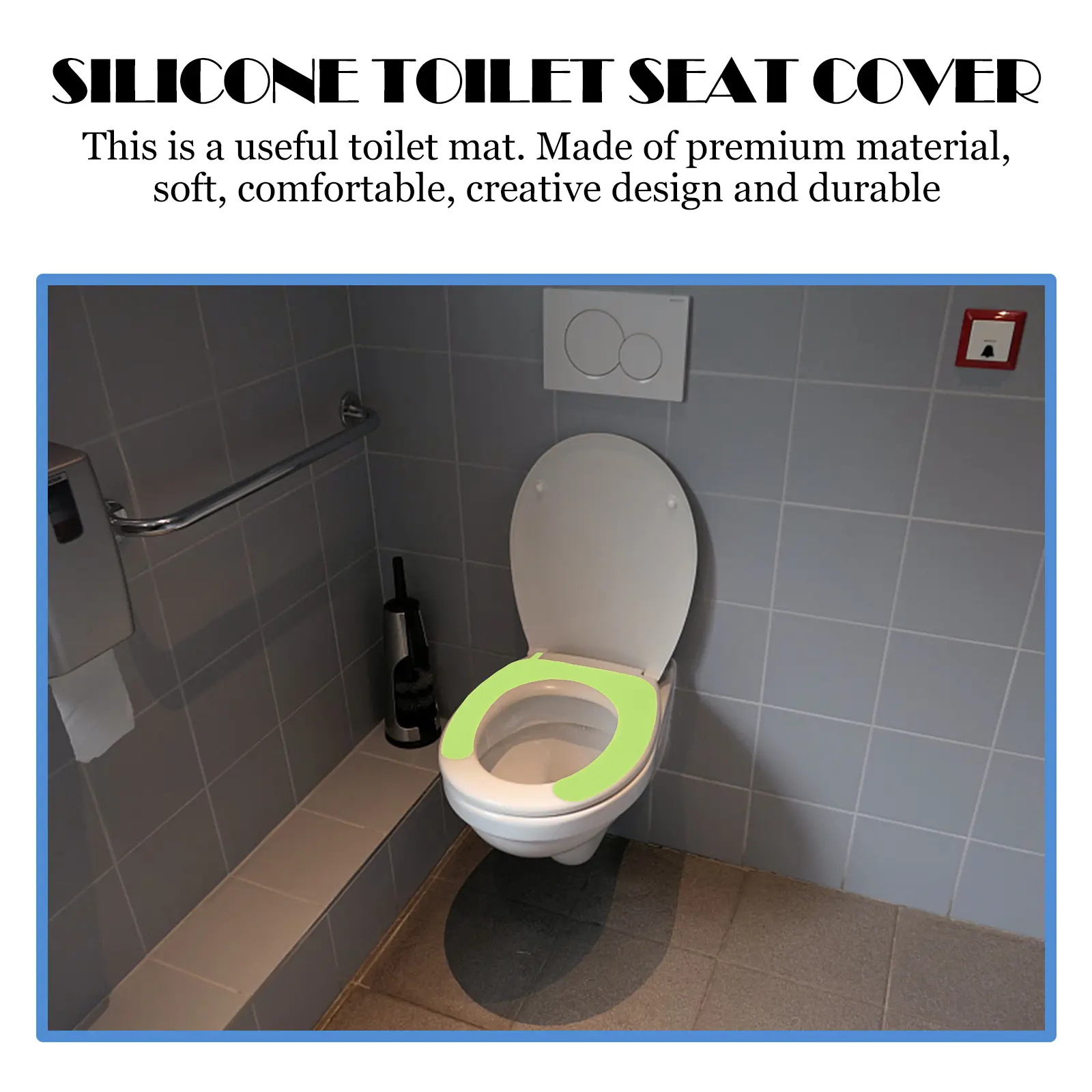 Silicone Toilet Mat Light Green Bathroom Seat Cover Detachable Ecofriendly Soft Warm Ladies Elderly Gift Toilet Seat