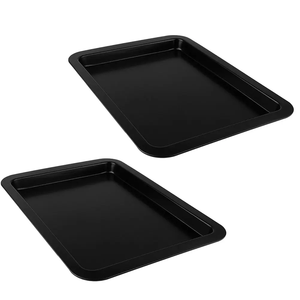 2 Pcs Bakeware Nonstick Baking Pan Roasting Tray Pans Nougat Square Tools Safe for Cake Pizza