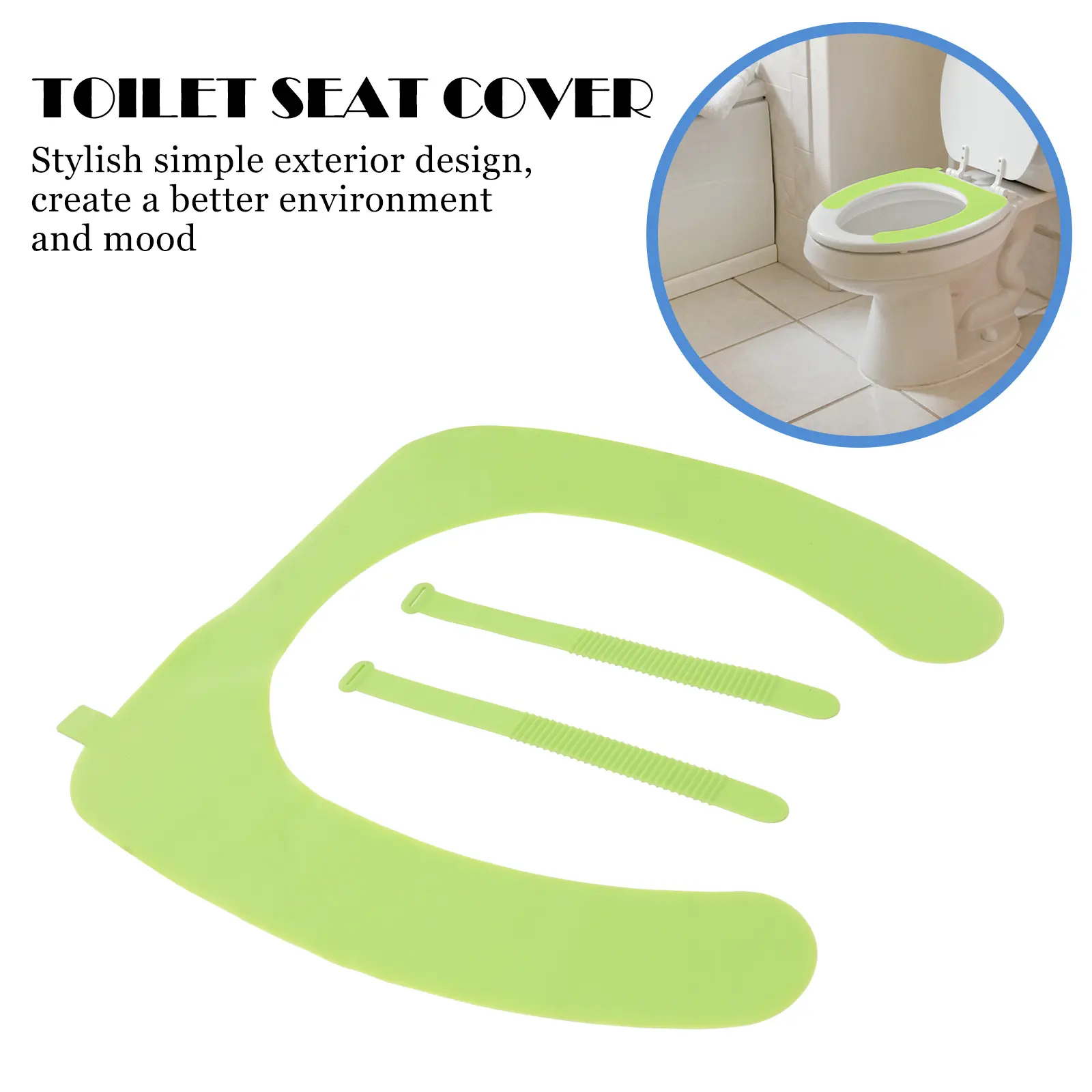 Silicone Toilet Mat Light Green Bathroom Seat Cover Detachable Ecofriendly Soft Warm Ladies Elderly Gift Toilet Seat