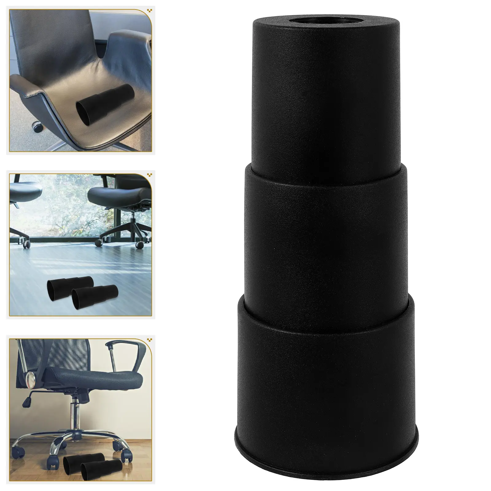 2pcs Swivel Accessories Gas Replacement Kit Lift Sleeve Telescoping Cover Office Accessory Black Cylinder Lift Sleeve Set For