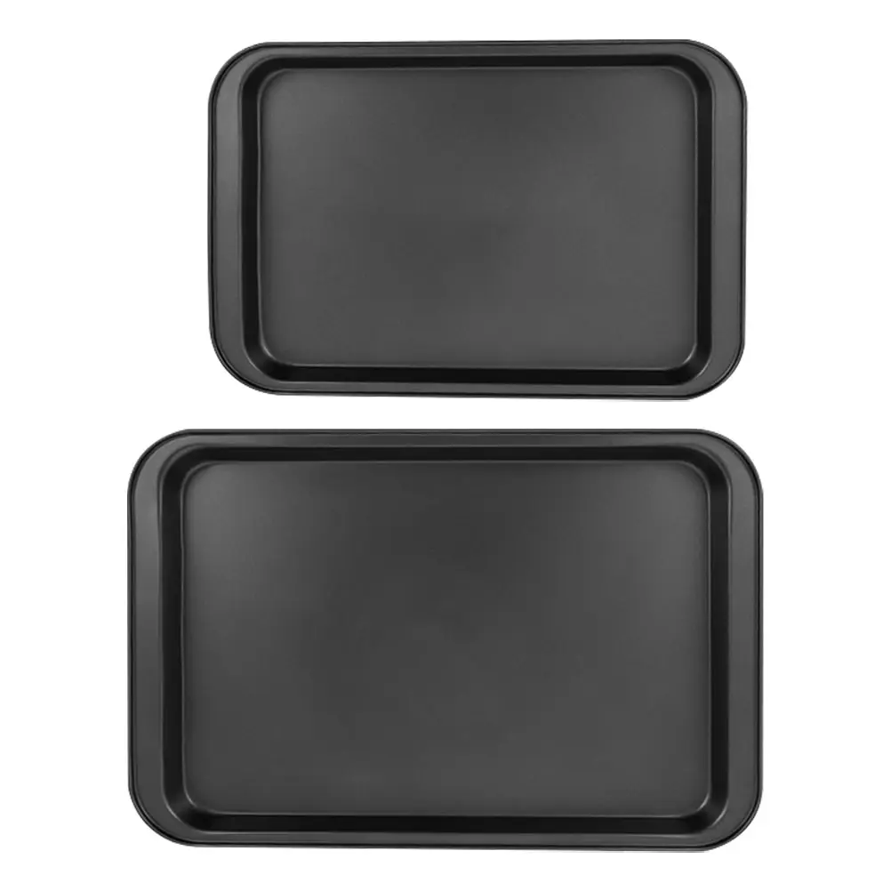 2 Pcs Bakeware Nonstick Baking Pan Roasting Tray Pans Nougat Square Tools Safe for Cake Pizza