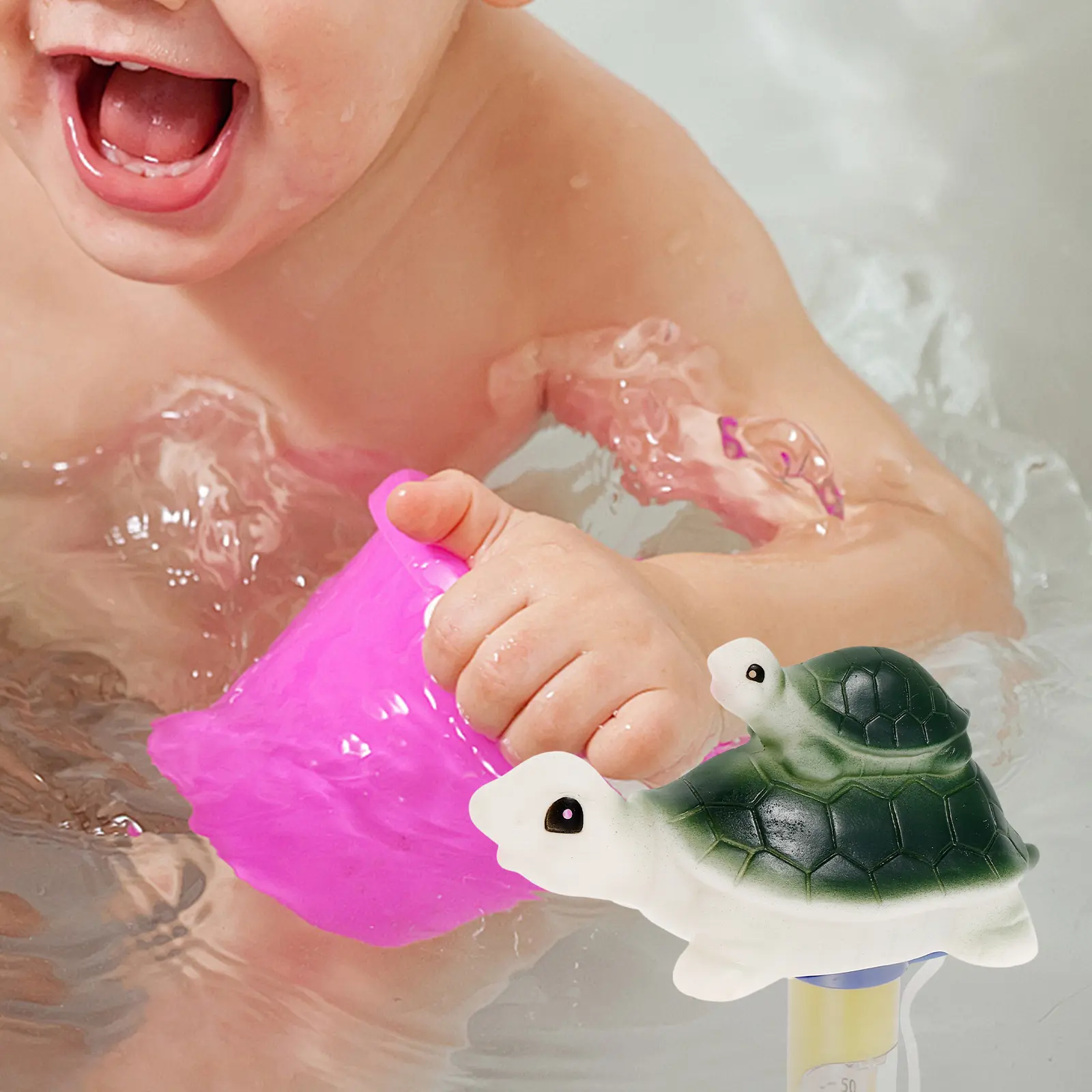 Turtle Thermometer for Baby Pool Water Temperature Floating Plastic Cold Plunge Swim Bath Pond Fish Tank Measuring Device Easy