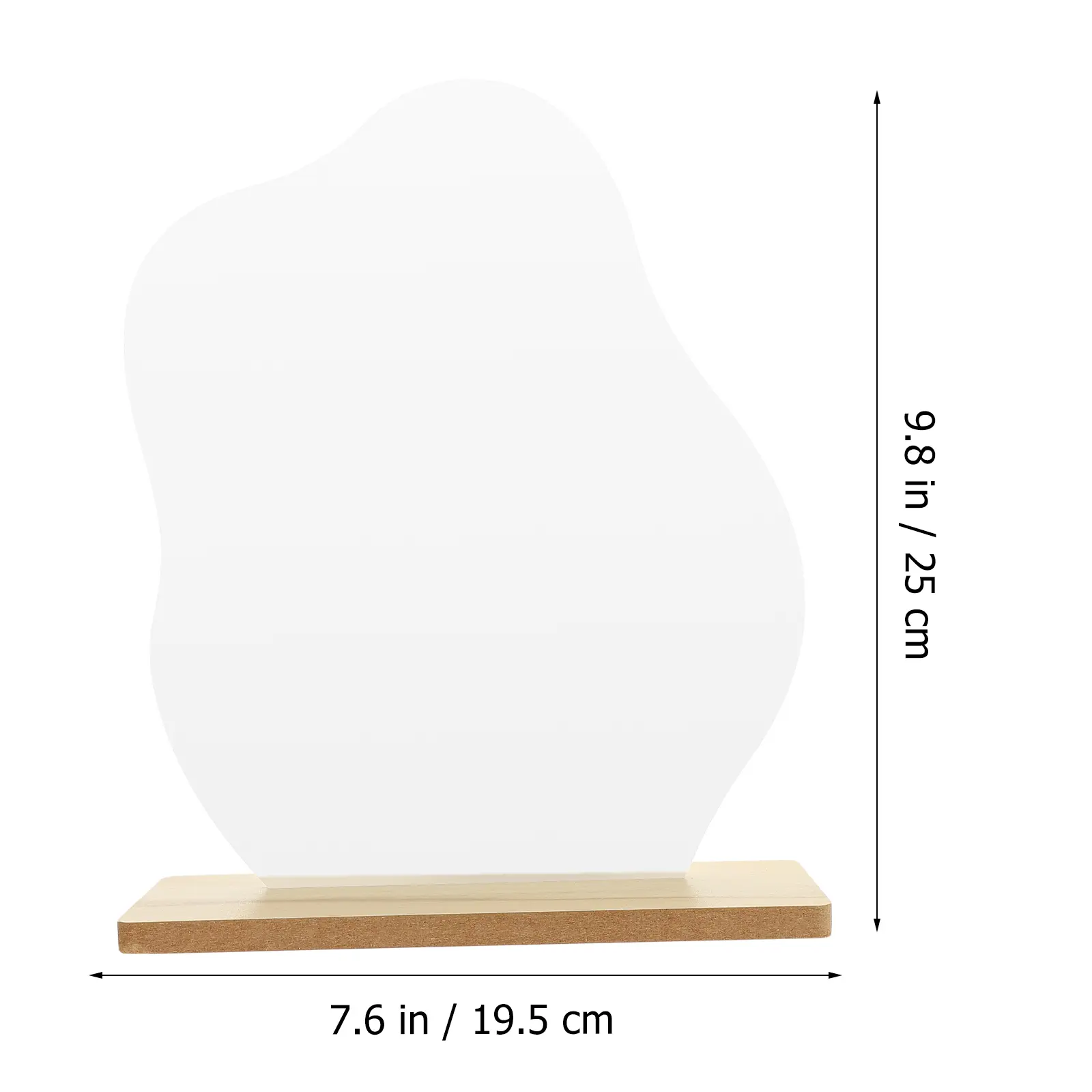Irregular Flip Vanity Mirror with Wooden Stand for Bedroom Bathroom Desk Home Decor Portable Makeup Mirrors Acrylic Surface