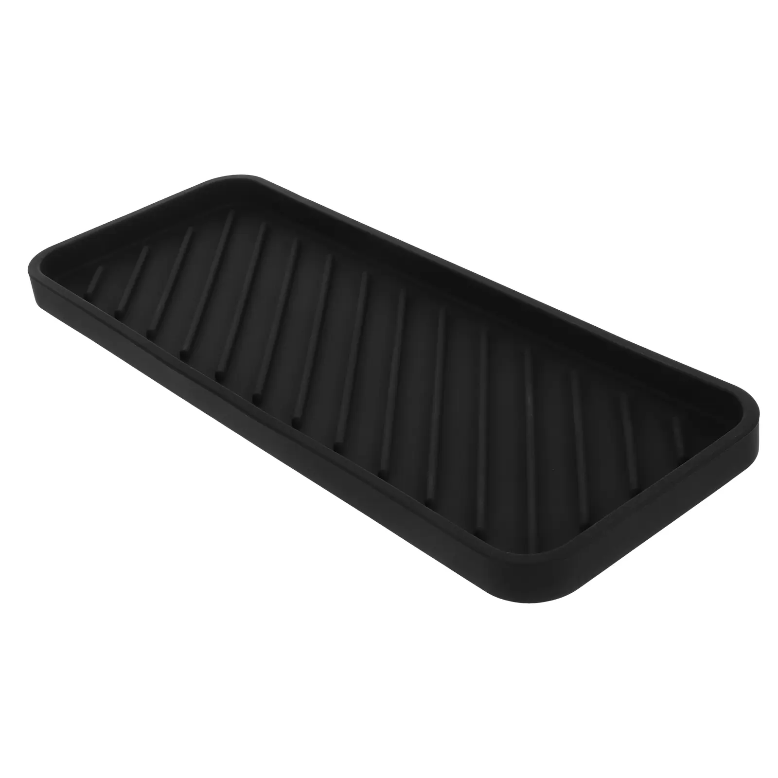 2Pcs Silicone Soap Dish Black Bathroom Tray St Multifunctional Holder AntiSlip Design For Bar Soap Sponge Storage