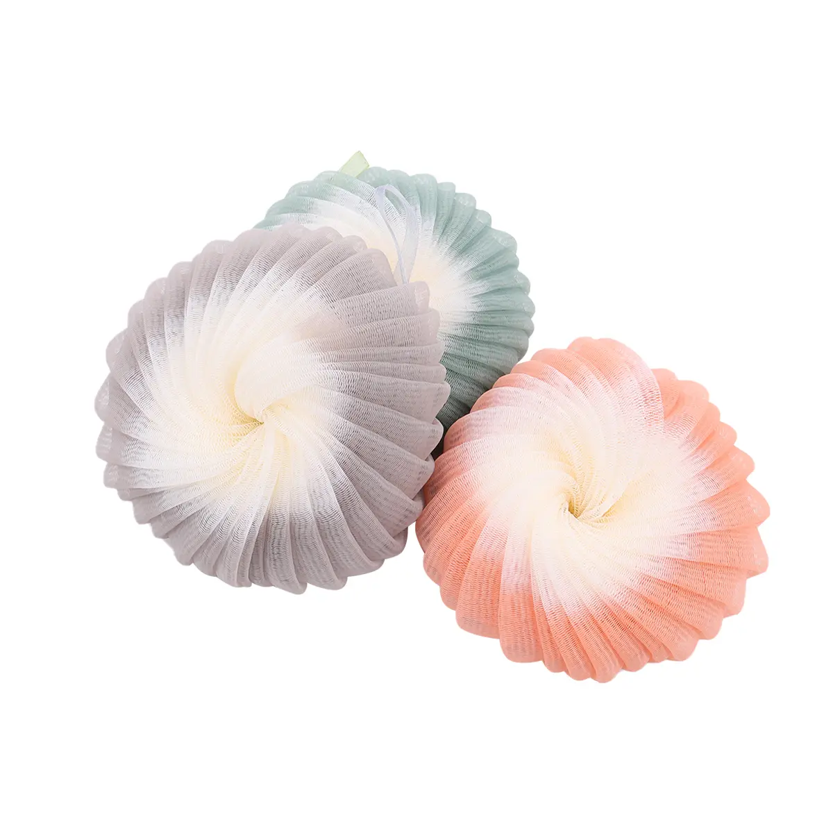 3 Pcs Ball Loofah Sponge Shower Plastic Fiber Body Cleaning Accessories Two Color Mesh Bath Sponges Safe Use Environmentally