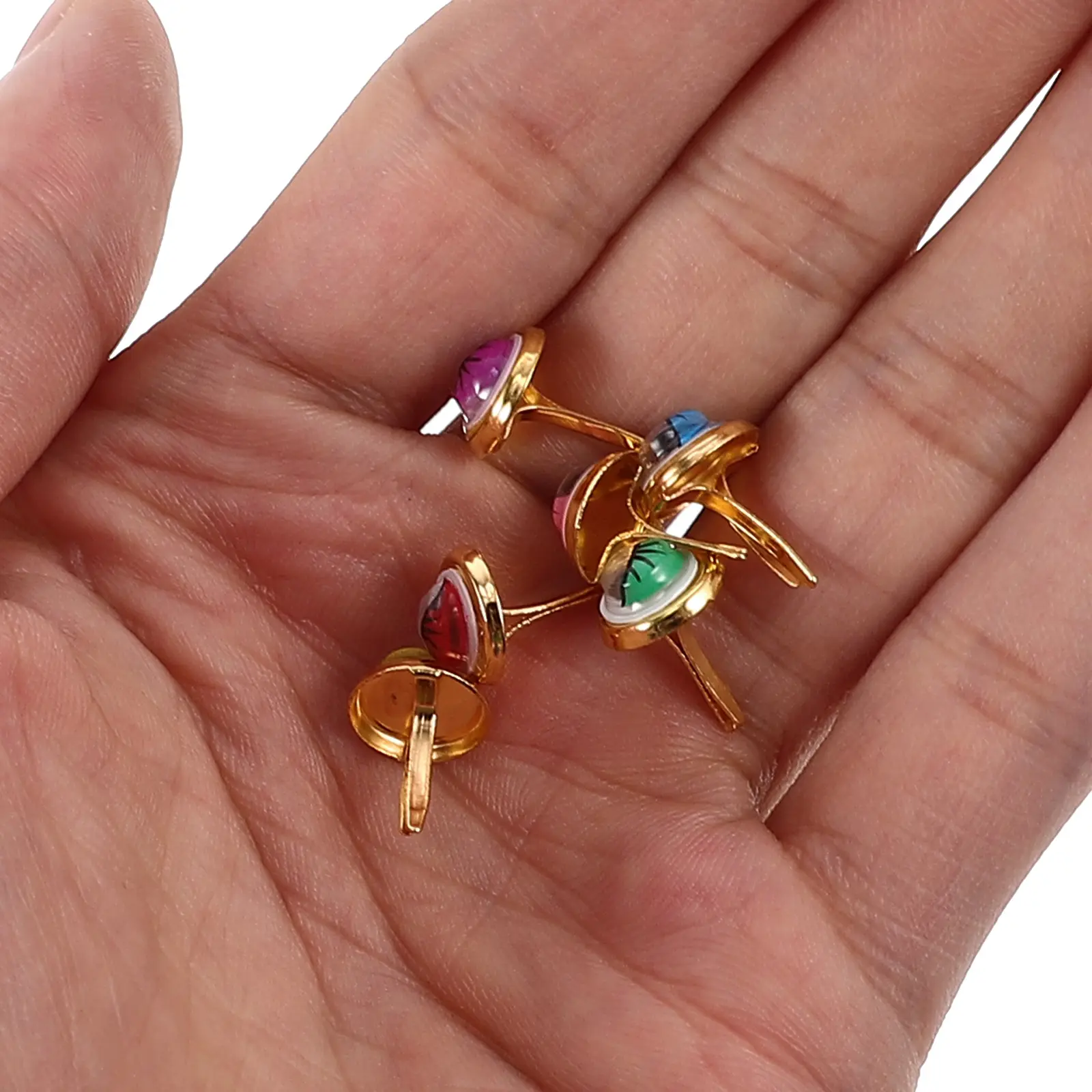 100pcs Two legged Nails Alloy Colored Child Paper Fasteners Prong DIY Craft Mini Brads Metal Brads Art Supplies Wedding Decor