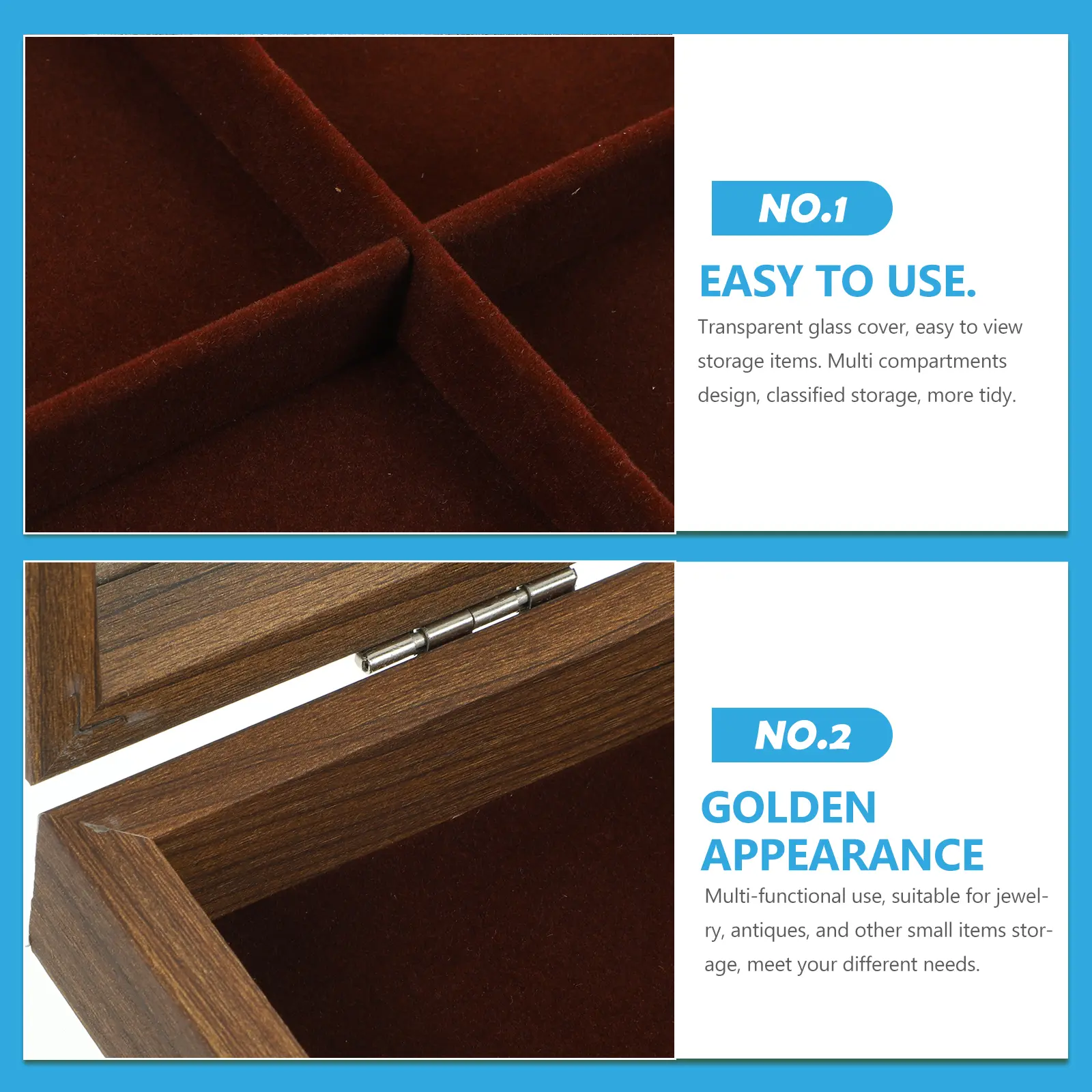 Wooden Jewelry Box 6 Grids proof Portable Bracelet Storage ganizer Travel Lightweight Multi functional