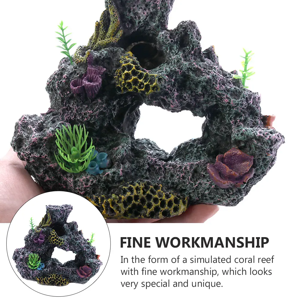 Premium Resin Coral Reef Decoration Ornament Aquarium Rock Landscape Simulation Coral Reef Fish Tank Accessory Decorative Fish