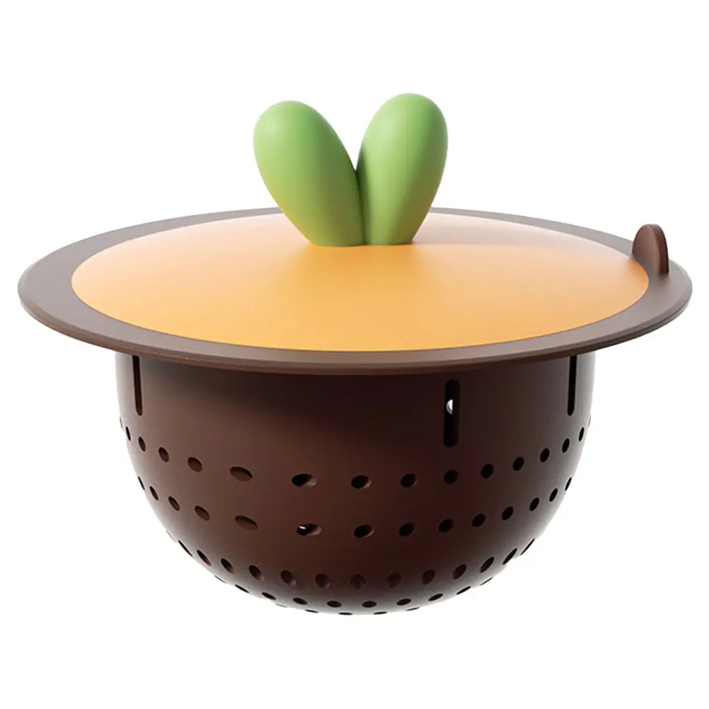 Cartoon Kitchen Sink Strainer Tpr Floor Drain Cover Deep Brown Smooth Drainage Suitable Most Drains Silicone