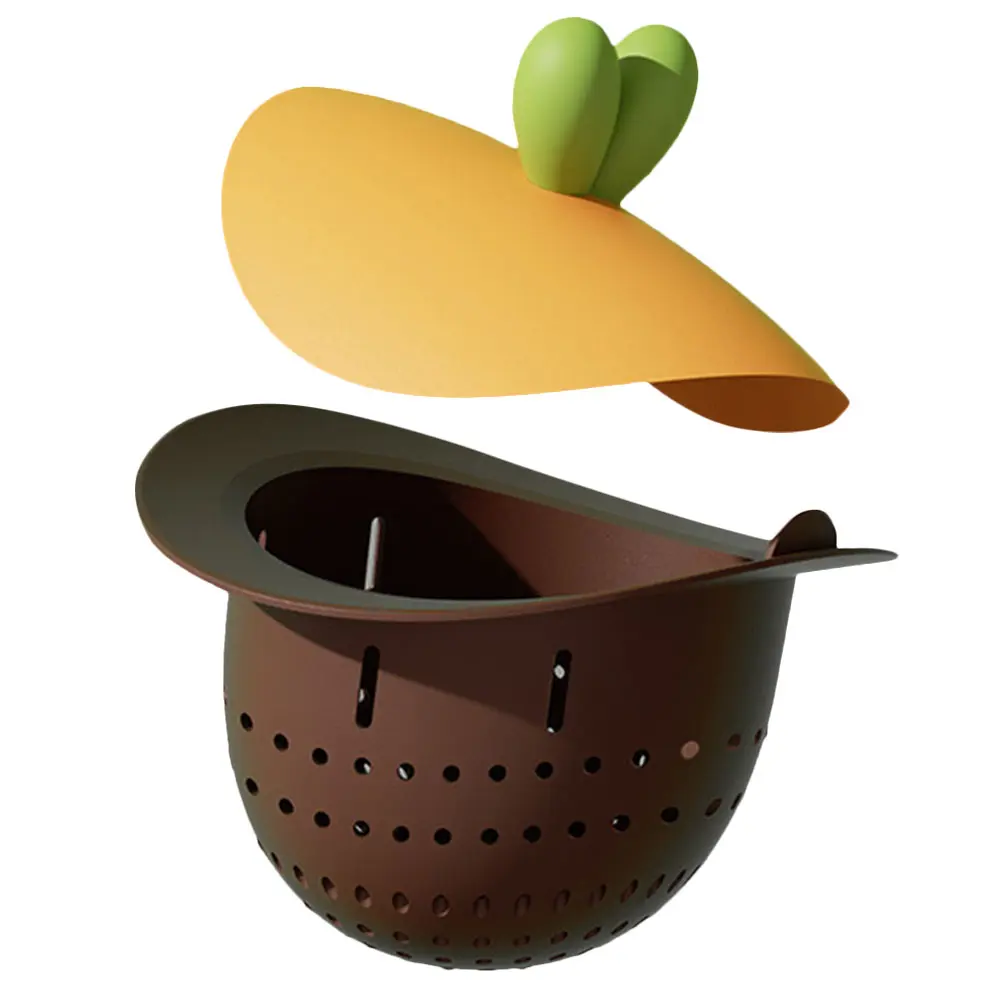 Cartoon Kitchen Sink Strainer Tpr Floor Drain Cover Deep Brown Smooth Drainage Suitable Most Drains Silicone