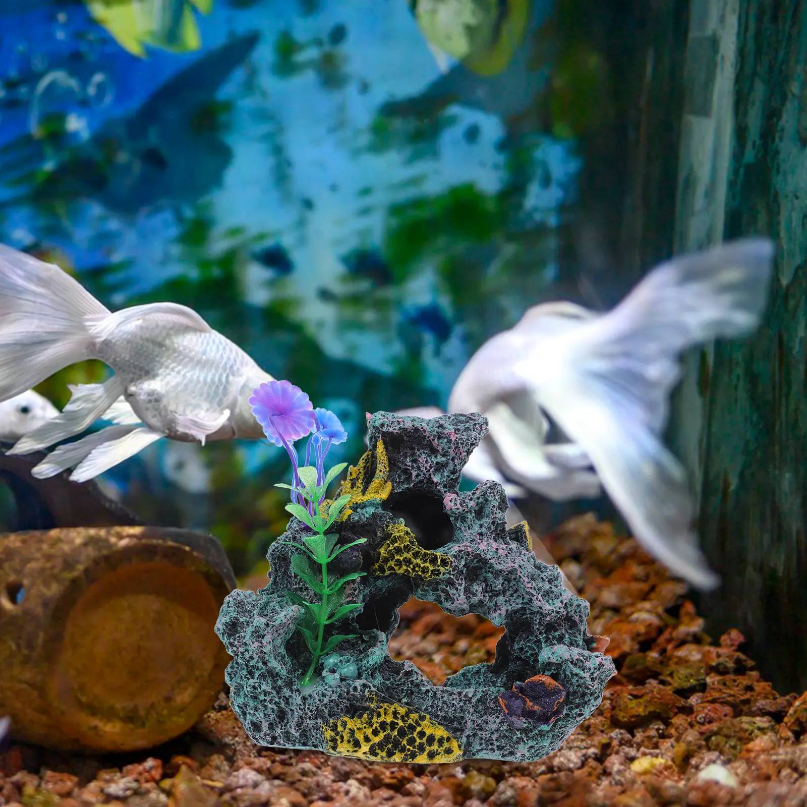 Premium Resin Coral Reef Decoration Ornament Aquarium Rock Landscape Simulation Coral Reef Fish Tank Accessory Decorative Fish