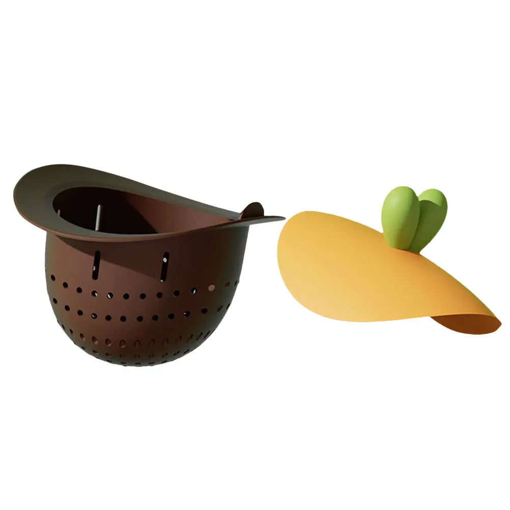 Cartoon Kitchen Sink Strainer Tpr Floor Drain Cover Deep Brown Smooth Drainage Suitable Most Drains Silicone