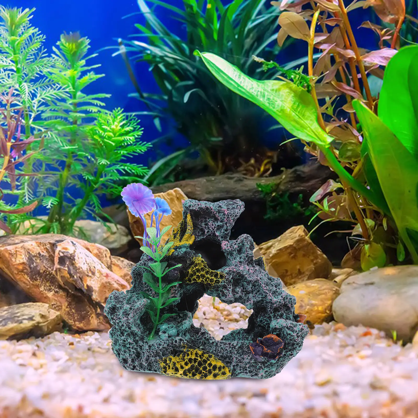 Premium Resin Coral Reef Decoration Ornament Aquarium Rock Landscape Simulation Coral Reef Fish Tank Accessory Decorative Fish