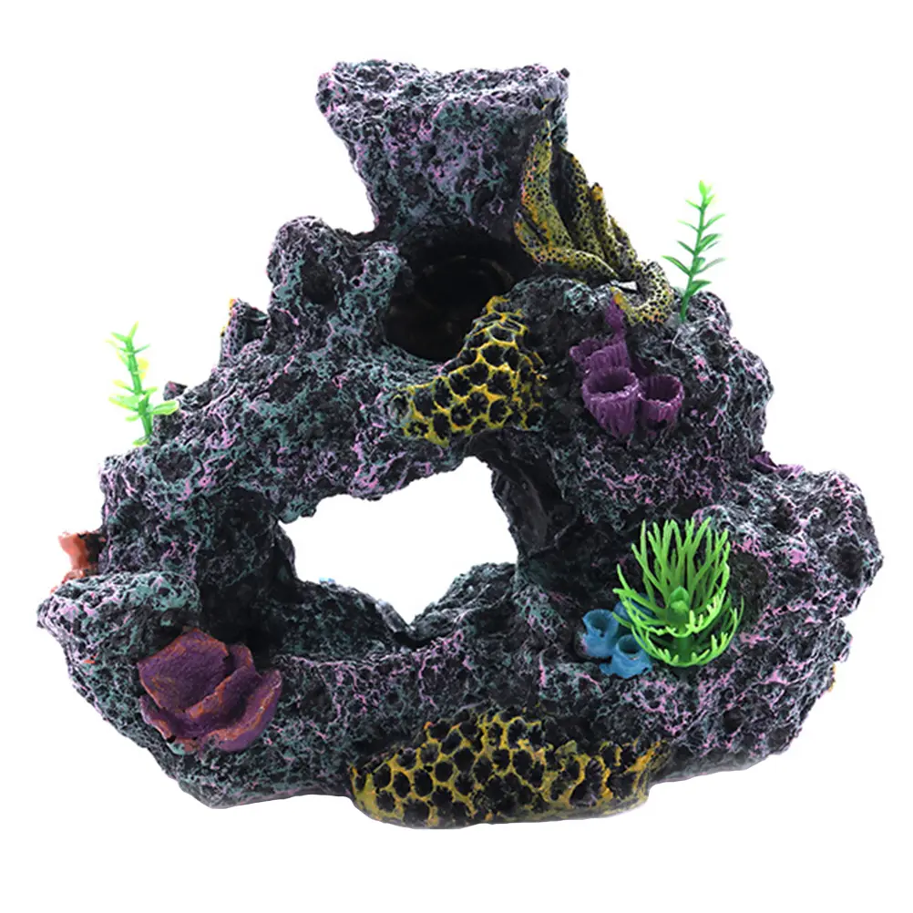 Premium Resin Coral Reef Decoration Ornament Aquarium Rock Landscape Simulation Coral Reef Fish Tank Accessory Decorative Fish