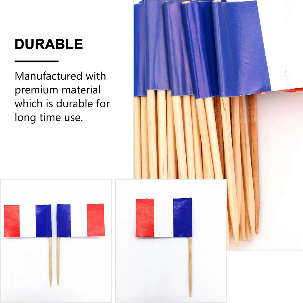 200pcs Cocktail Flag Picks National Flag Sign Fruit Toppers Party Decoration Skewer Picks for Drinks Dessert Wooden Bar Tools