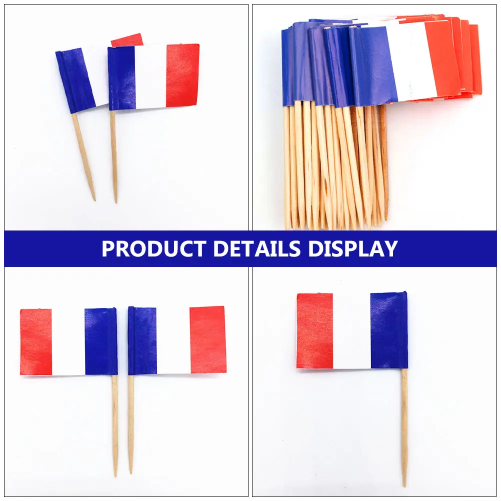 200pcs Cocktail Flag Picks National Flag Sign Fruit Toppers Party Decoration Skewer Picks for Drinks Dessert Wooden Bar Tools