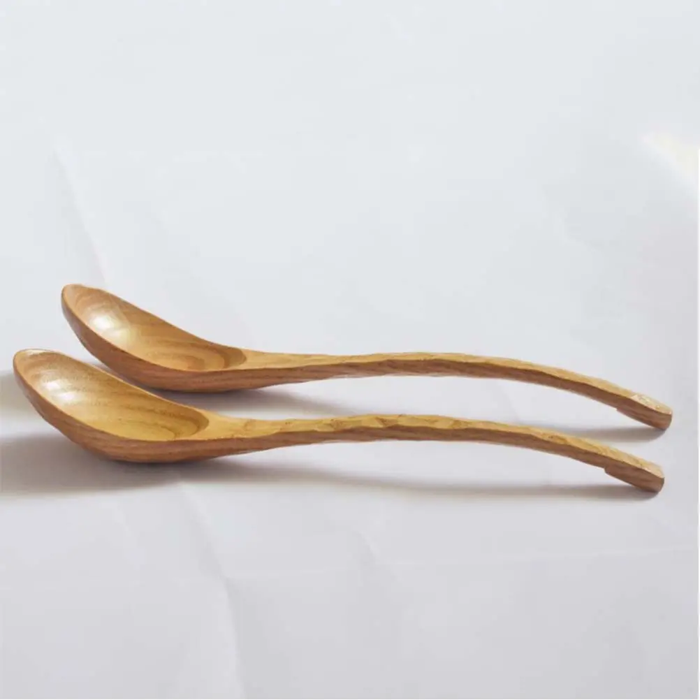 4 Pcs Wooden Spoons Creative Hand Carved Tortoise Shell Pattern Wood Spoons Kitchen Soup Spoons (20x4cm)