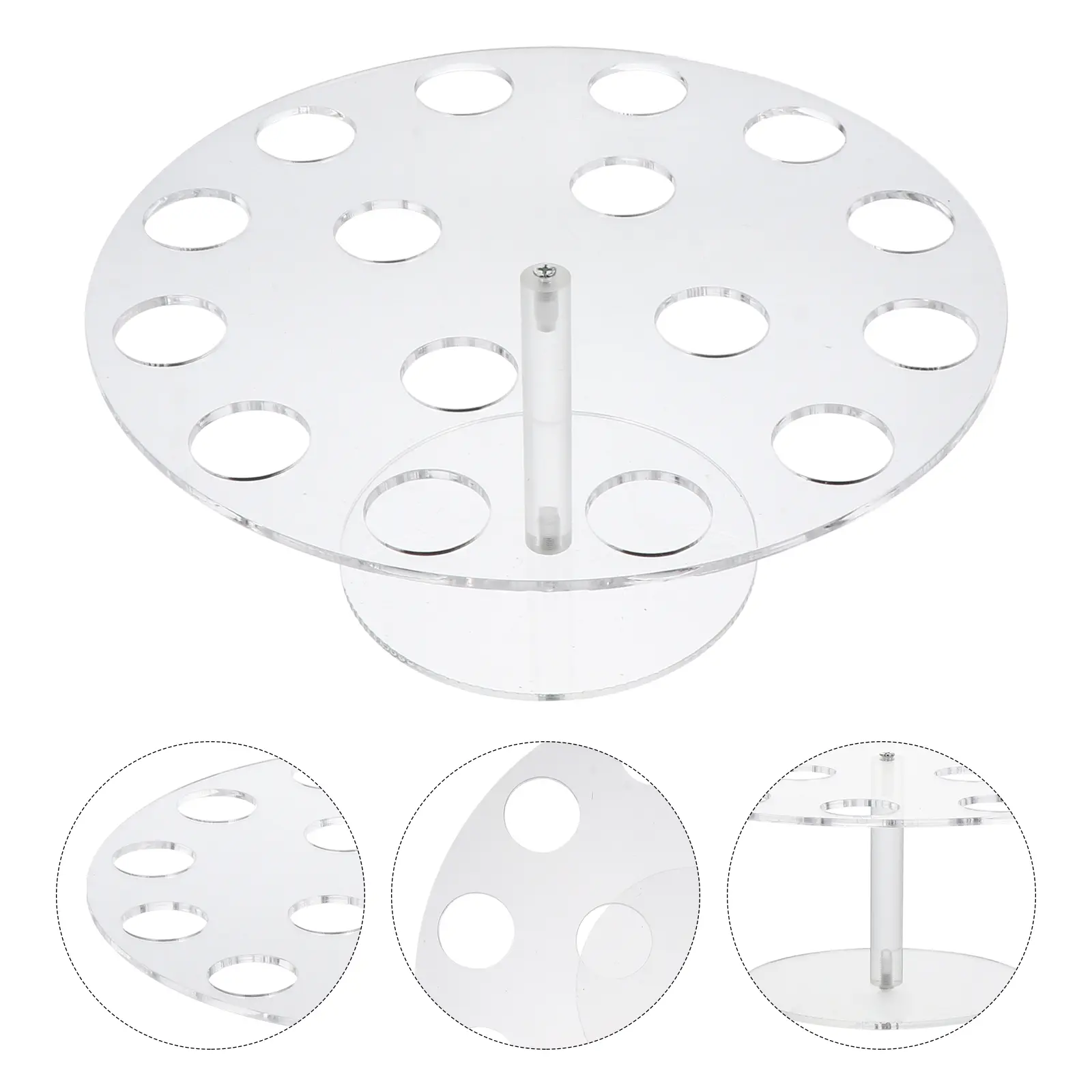 Acrylic Ice Cream St 16 Holes Transparent Display Rack Dessert Cone Holder Storage Accessory Thickened Polished