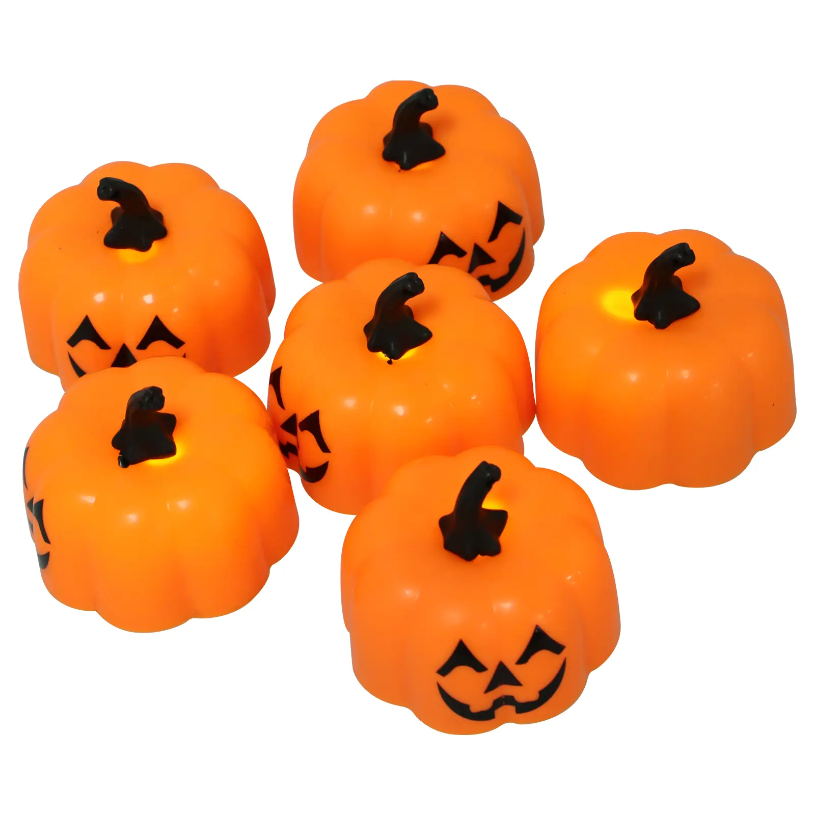 6PCS LED Electronic Pumpkin Lantern Decorative Halloween Candles Shaped Light Festival Gifts Pumpkin Lamp