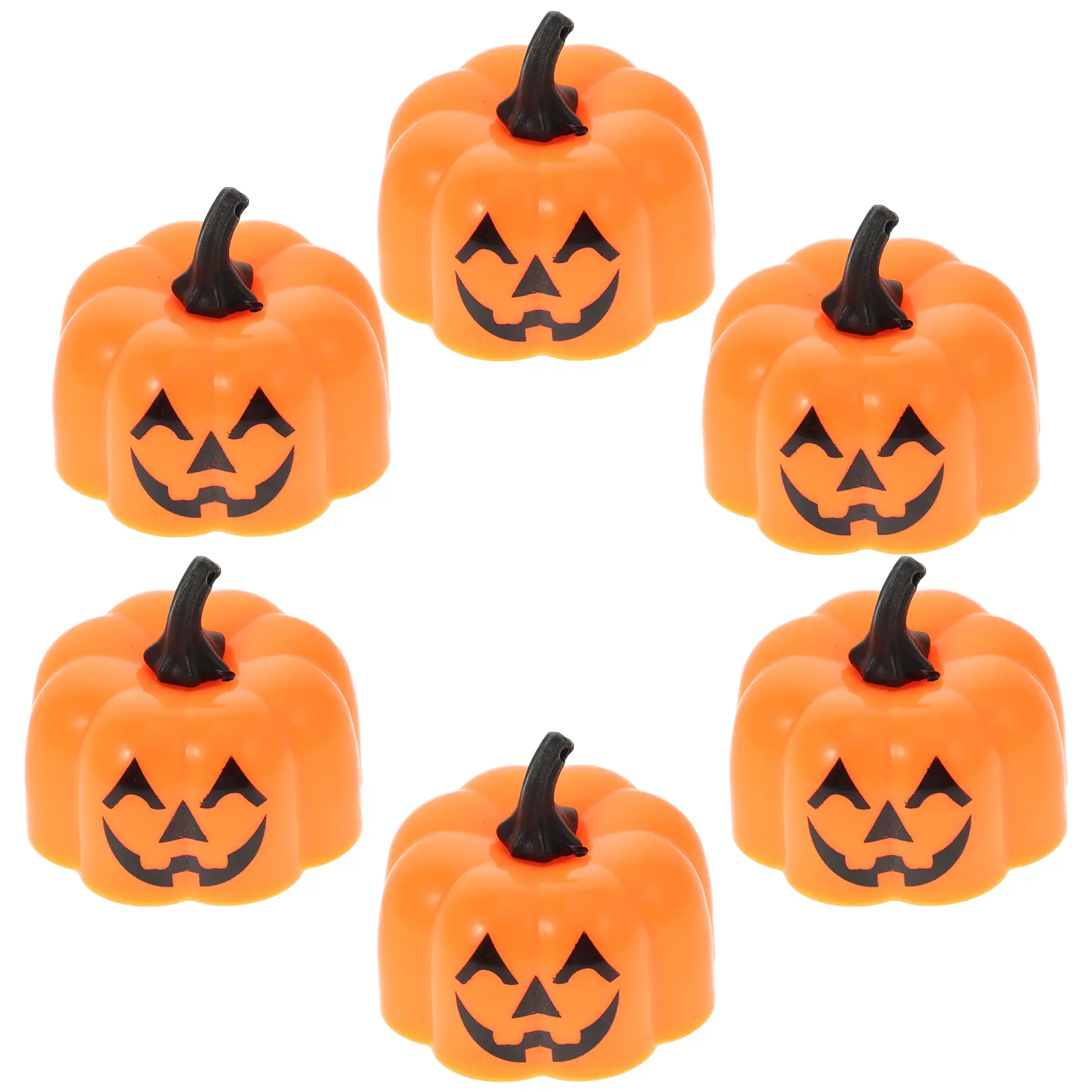 6PCS LED Electronic Pumpkin Lantern Decorative Halloween Candles Shaped Light Festival Gifts Pumpkin Lamp
