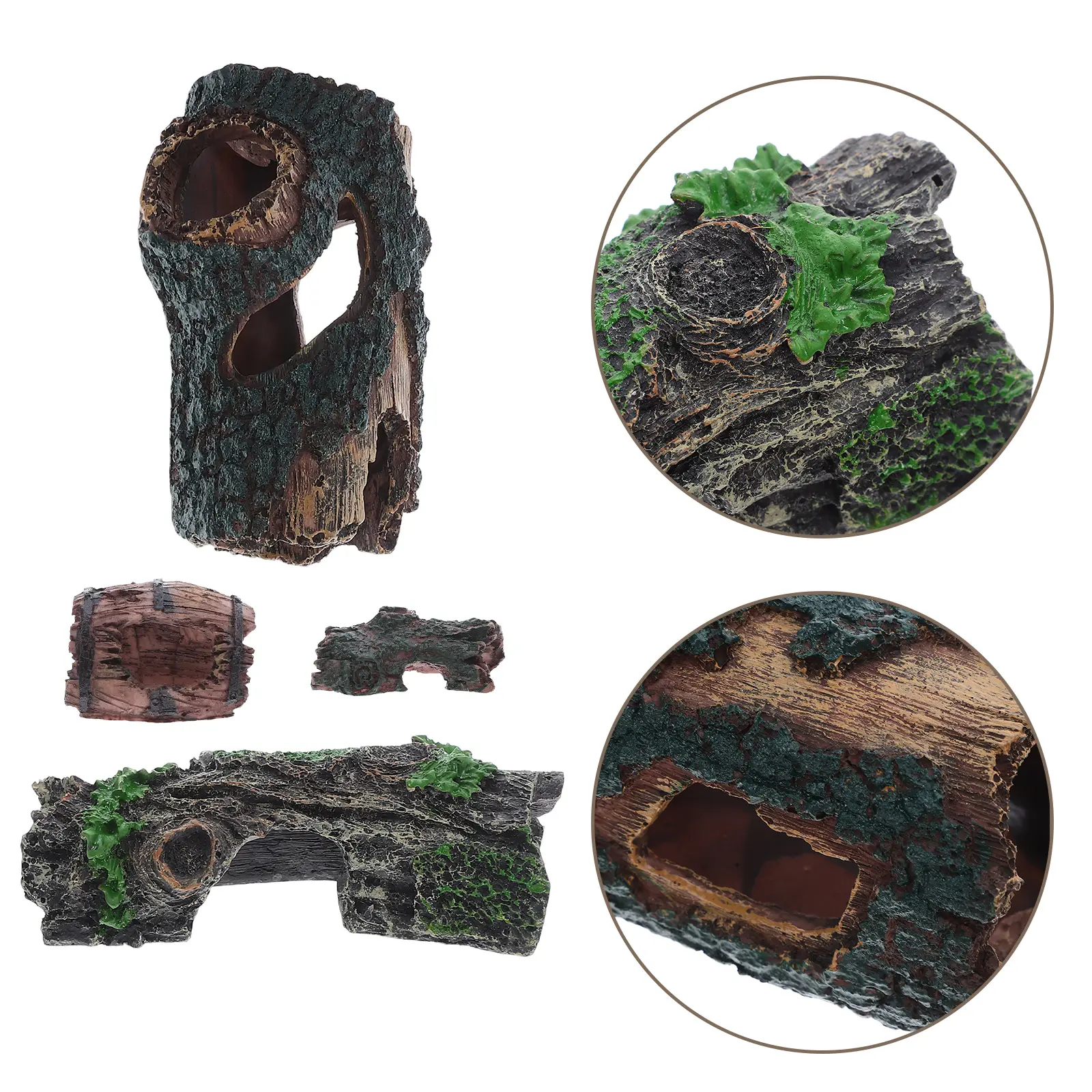 4 Pcs Decoration Fish Decorations for Tank Aquarium Tree Driftwood Hideout Freshwater Resin Extra Large