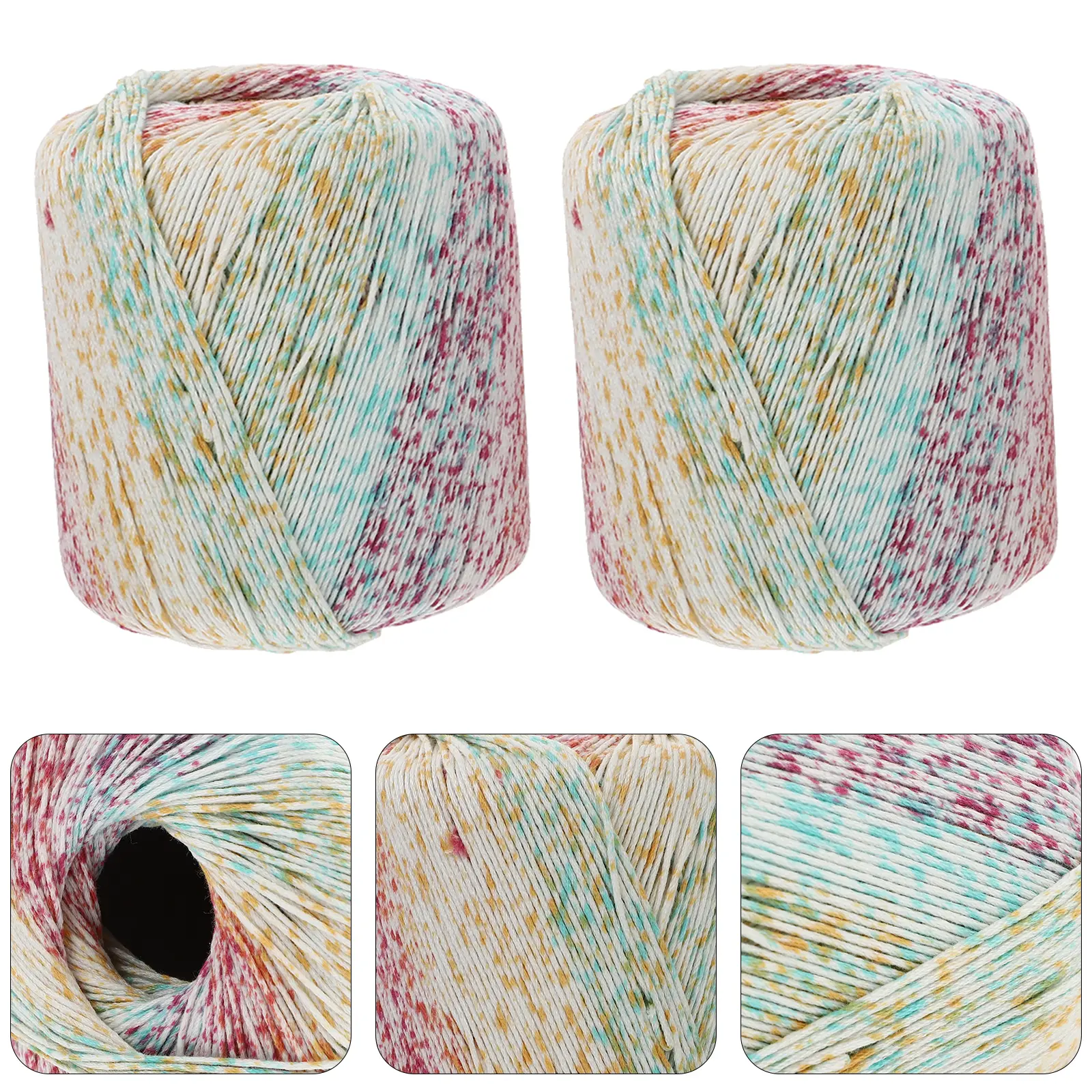2 Rolls Lace Thread Cotton Diy Accessories Braided Rope Handmade Knitting Craft Cord Durable Flexible Practical For All Craft