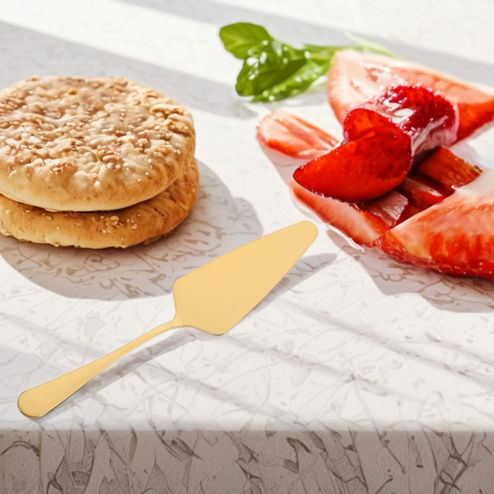 Cake Server Serrated Edge Stainless Steel Baking Shovel Black Scraper Tool Mirror Finish Easy Clean Kitchen Gadgets Cake Pizza