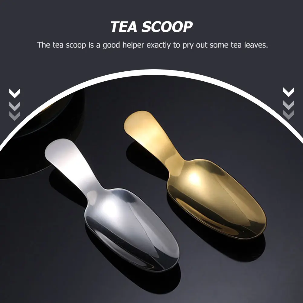 4 Pcs Spoons Dessert Small Scoops Filter Stainless Steel Short Handle Short-handled Silver Appetizer Office