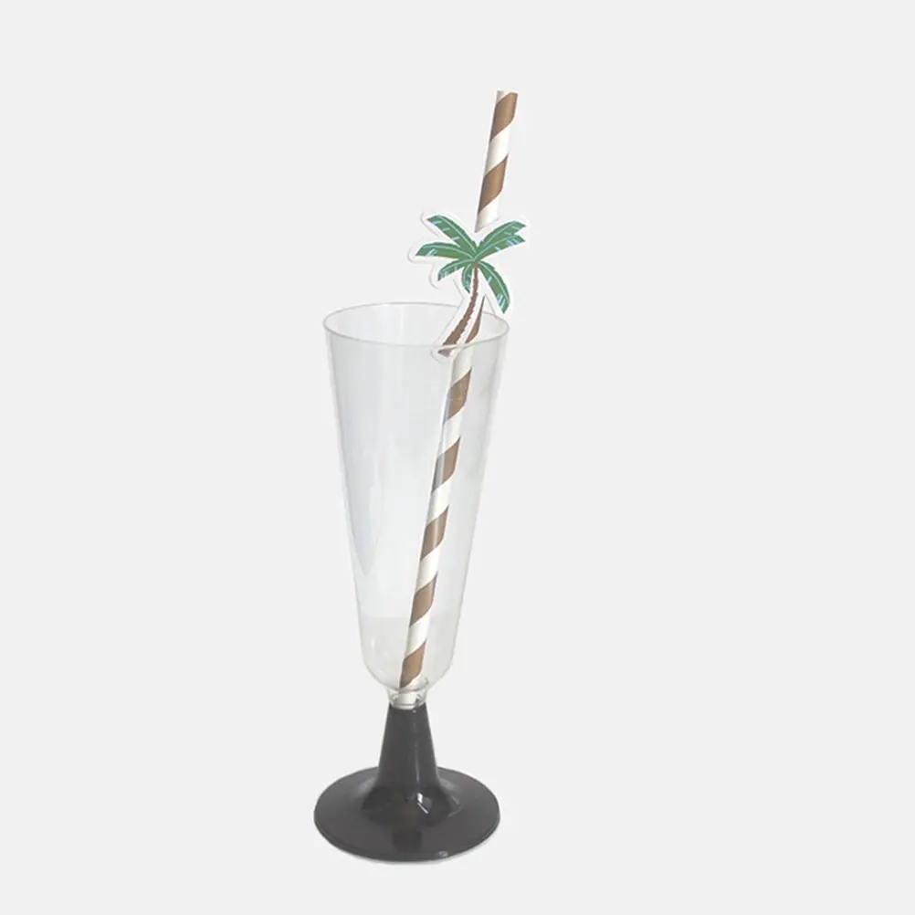 50pcs Hawaiian Paper Straws Eco Friendly Food Grade Safe Party Drinking Straw for Smoothies Coffee Tea Holiday Cocktails Luau
